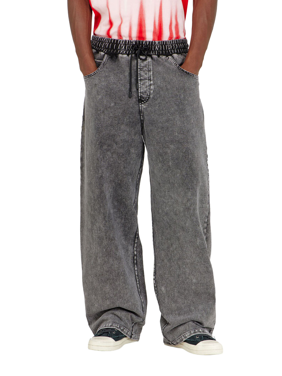 Diesel Pantaloni da tuta effetto denim Nero