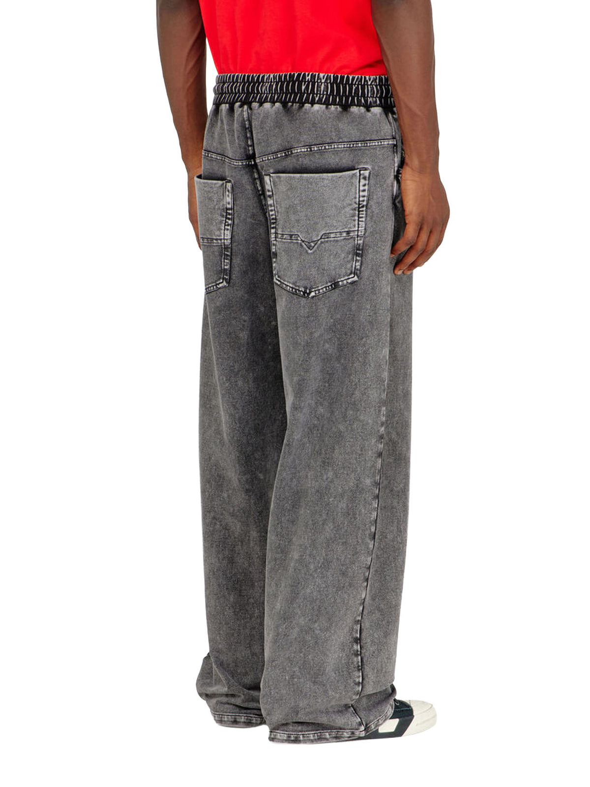 Diesel Pantaloni da tuta effetto denim Nero