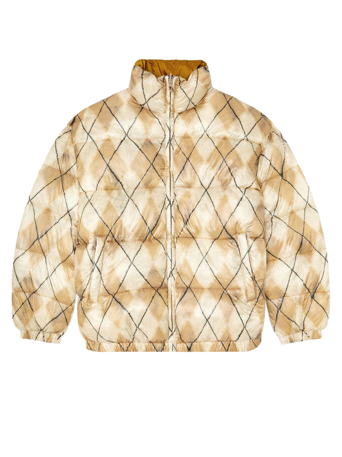 Diesel Giacca puffer reversibile con stampa argyle Beige