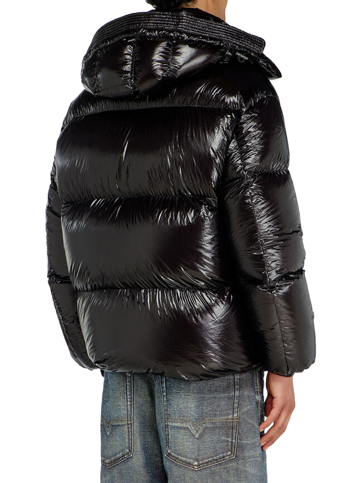 Diesel Piumino con cappuccio staccabile Nero