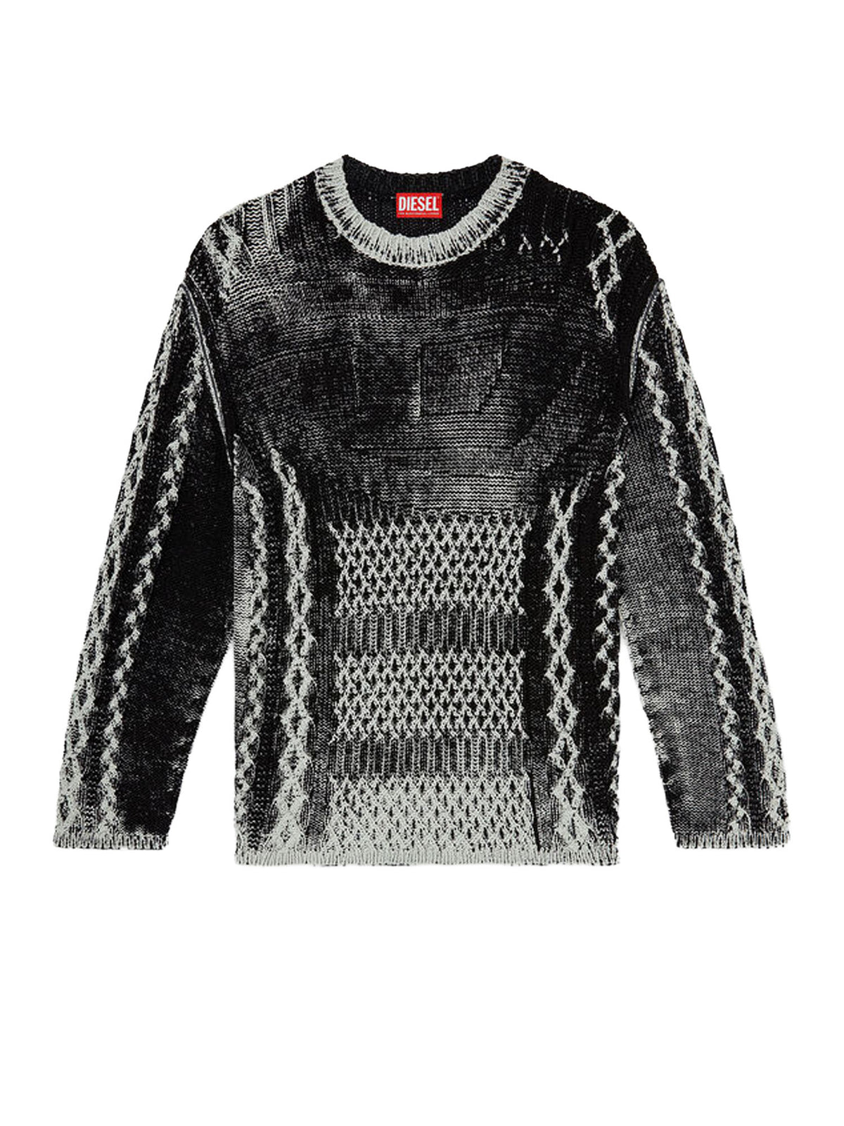 Diesel Maglione lavorato a maglia trattato Nero
