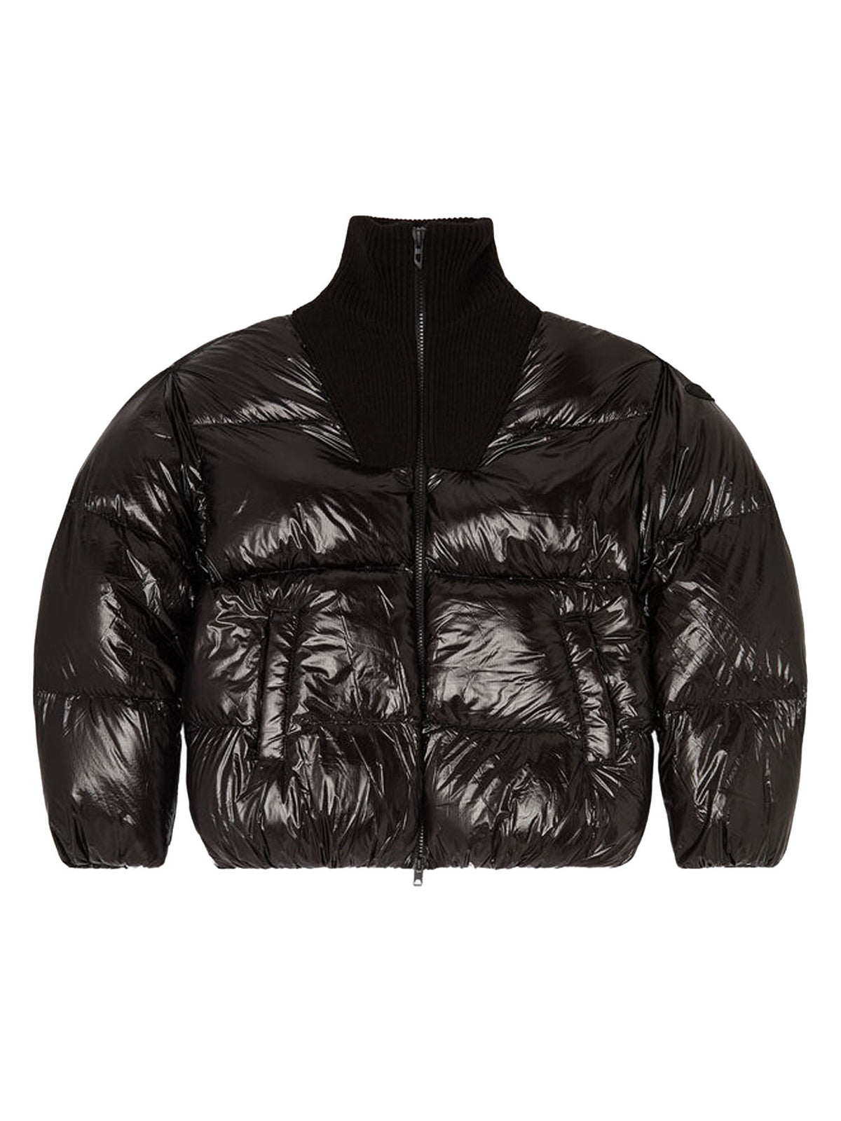 Diesel Piumino in ripstop con collo a costine Nero