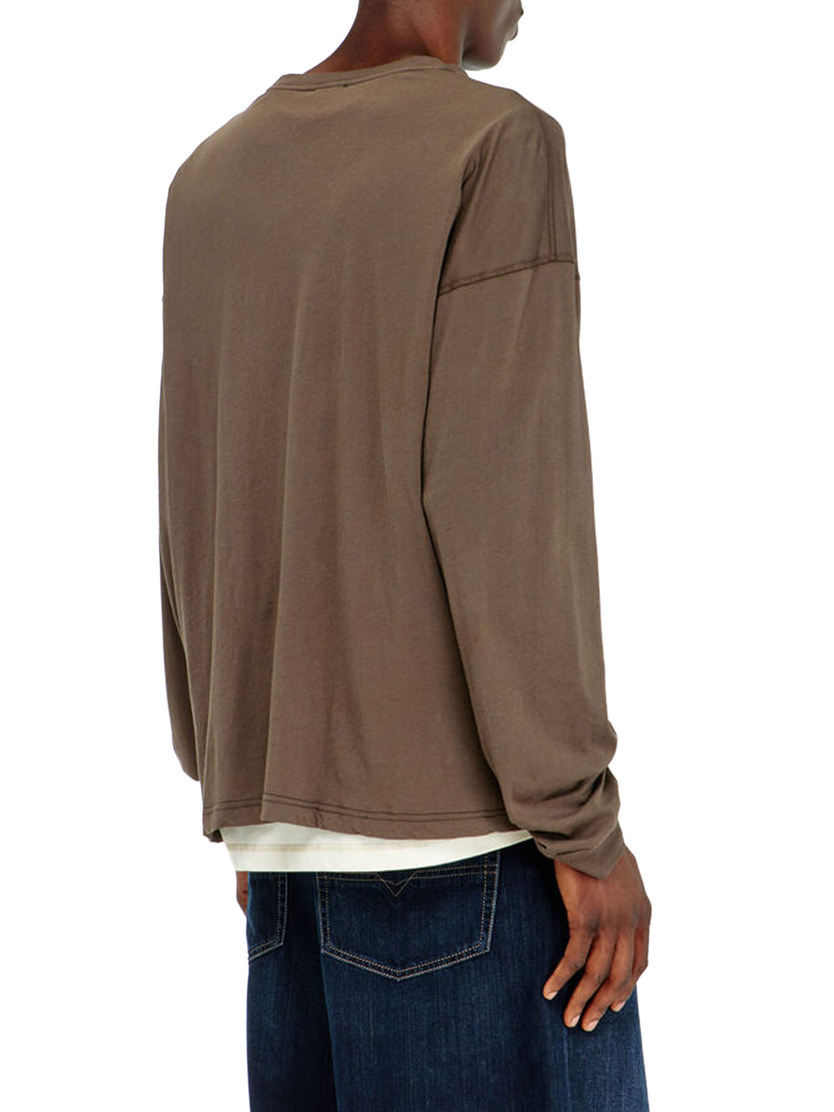 Diesel T-shirt a manica lunga con grafica Phoenix Marrone