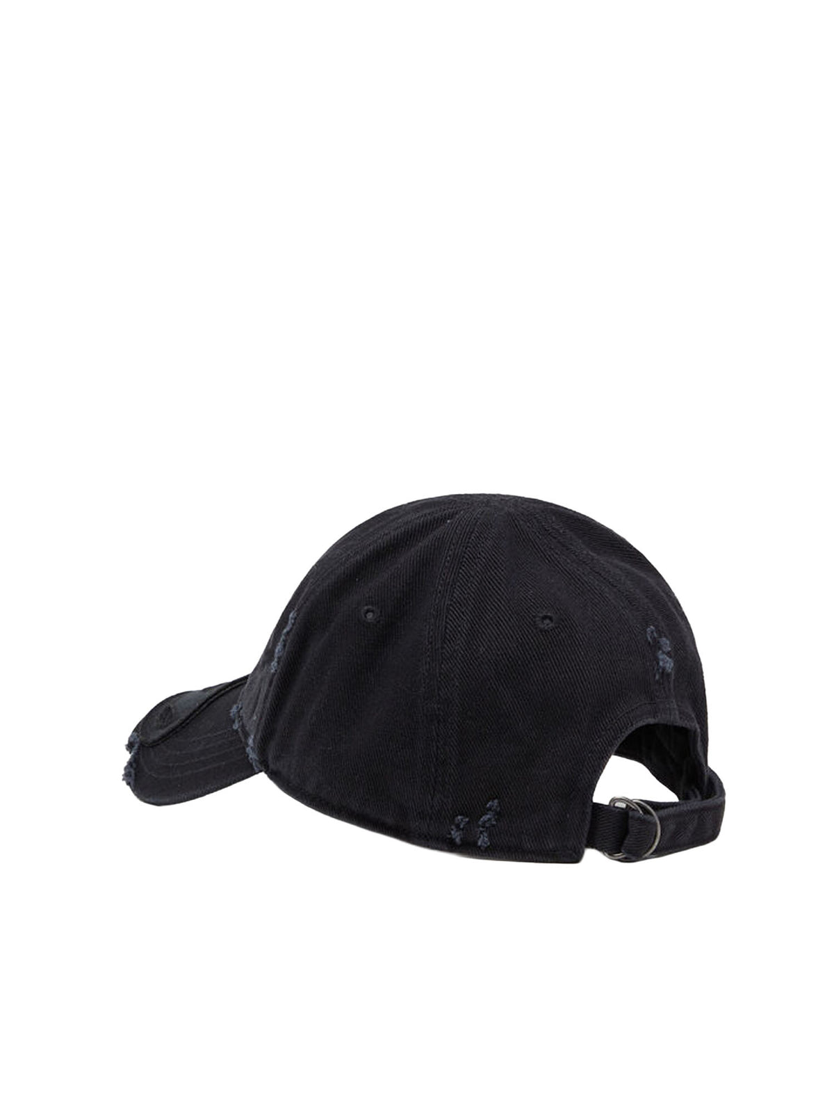 Diesel Cappellino in twill di cotone con dettagli distressed Nero