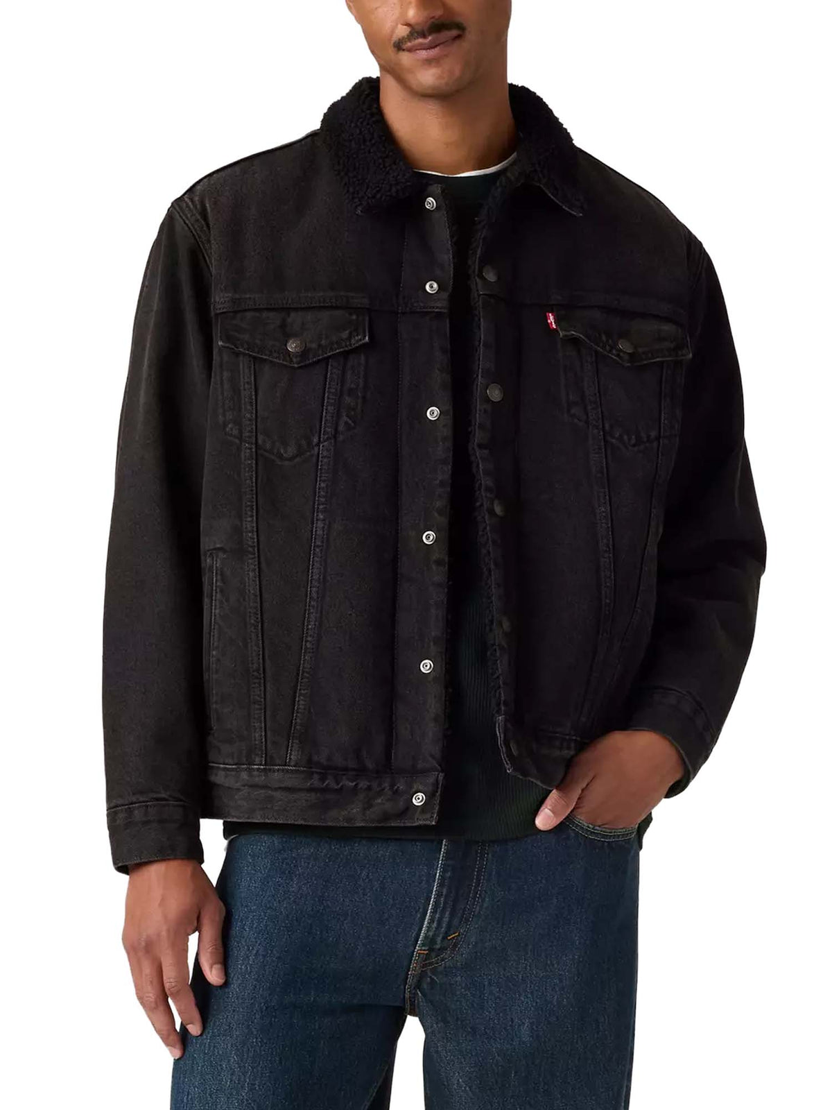 Levi's® Giacca Sherpa Trucker Relaxed Nero