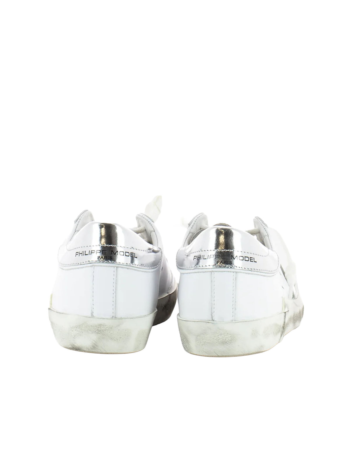 Philippe Model Sneakers basse Prsx Donna in pelle con effetti metallici Argento