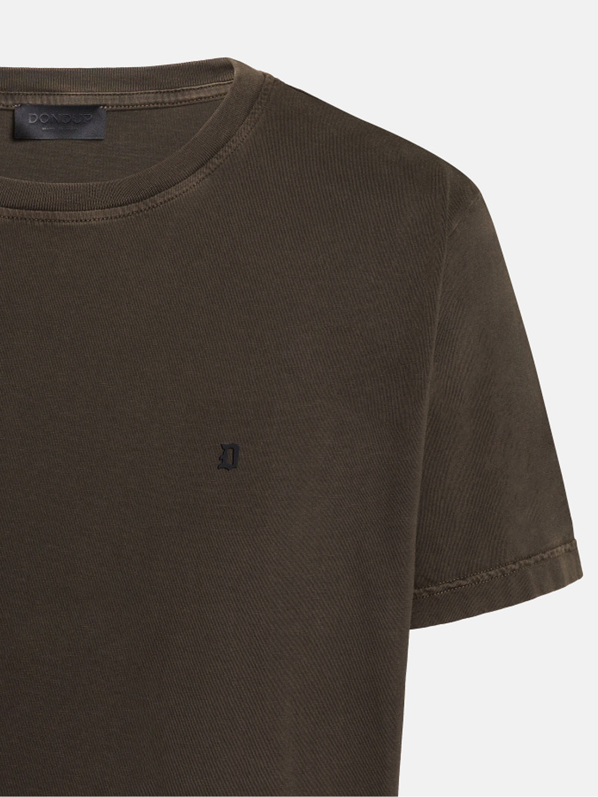 Dondup T-shirt girocollo regular in jersey di cotone Marrone
