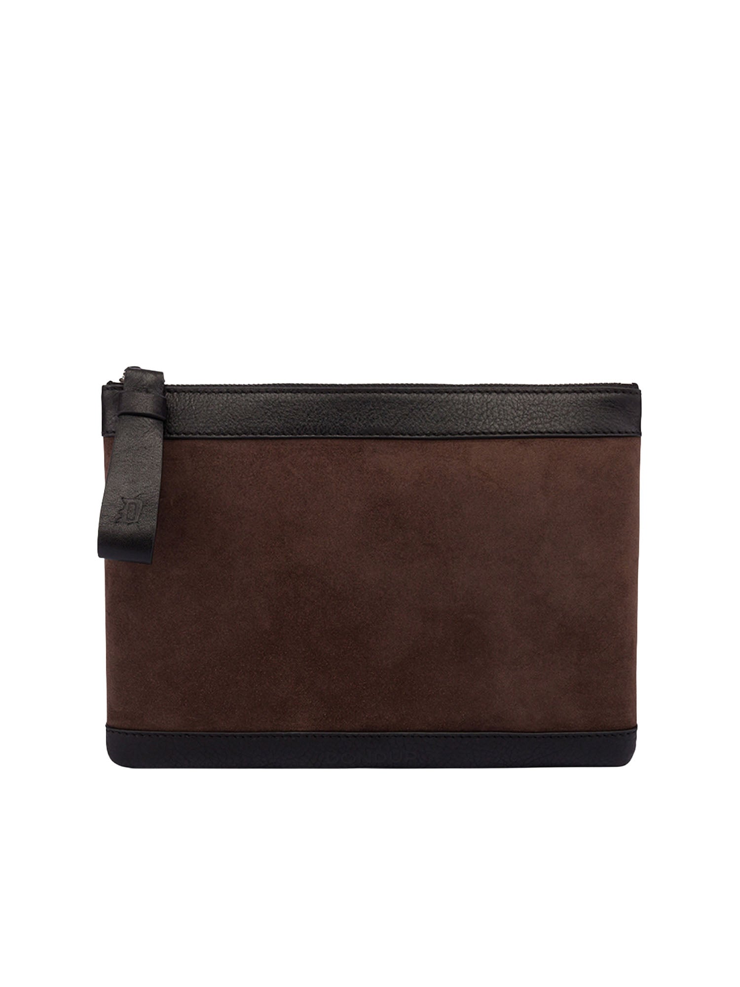 Mini pochette in crosta e pelle