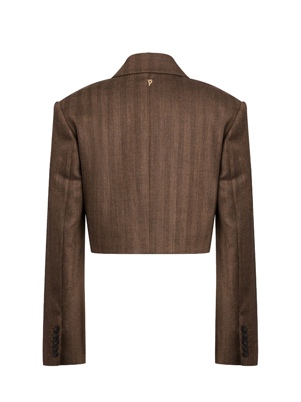Dondup Giacca camicia cropped in resca di lana Marrone