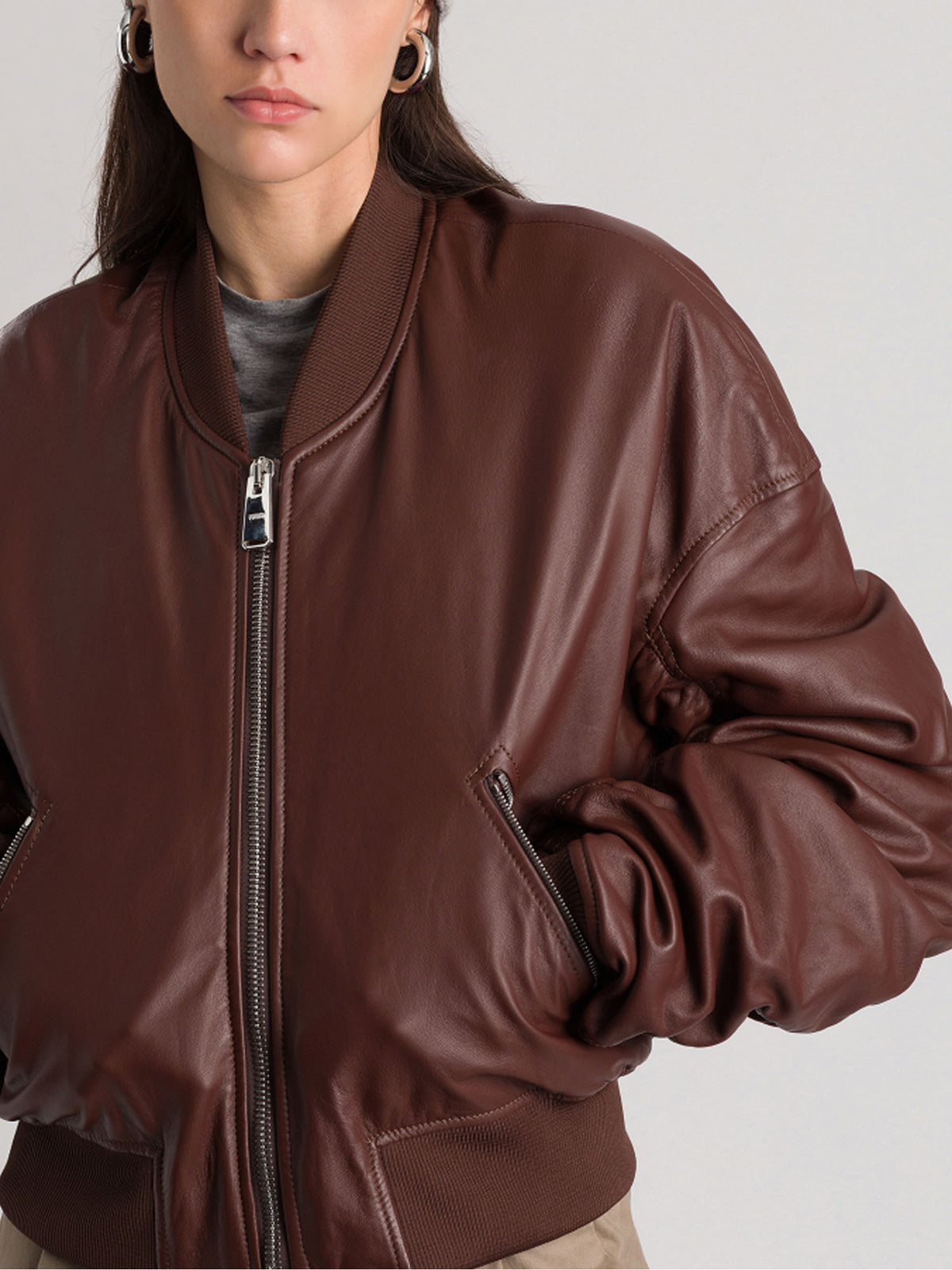 Dondup Bomber over in nappa Marrone