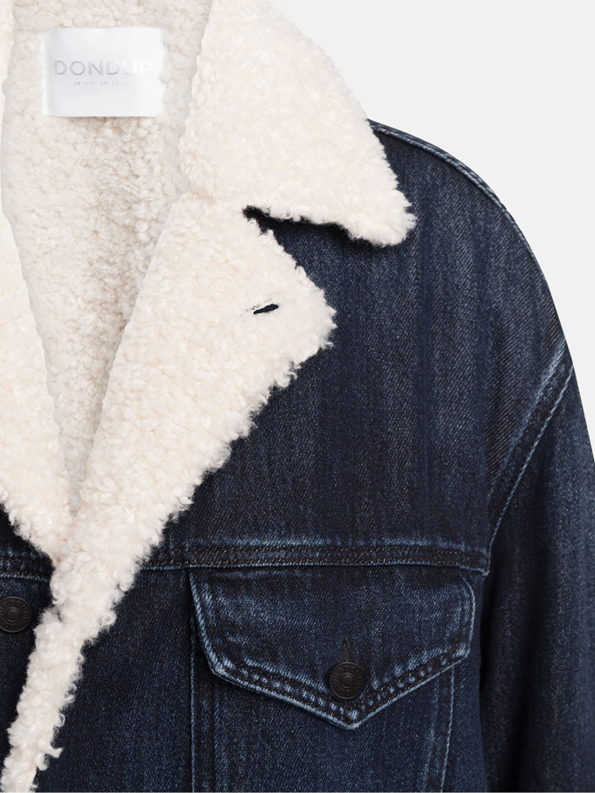 Dondup Giubbino over in denim fisso cotone e lyocell Blu