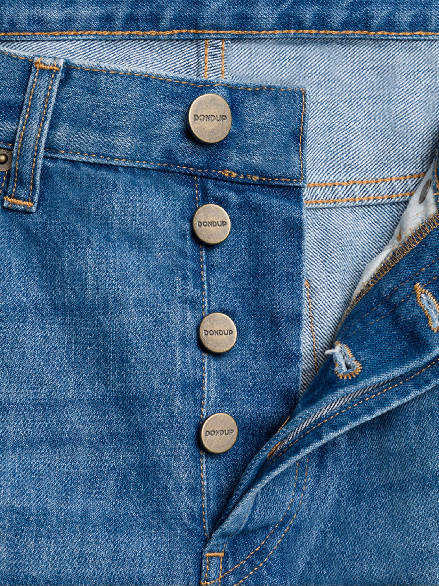 Dondup Jeans Jacklyn wide leg in denim fisso Blu
