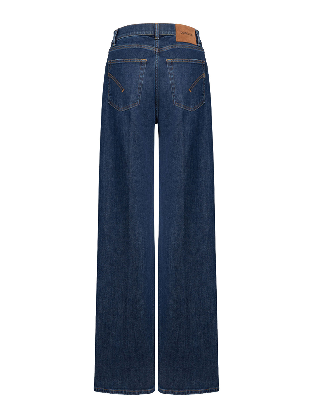 Dondup Jeans Amber wide leg in denim stretch responsabile Blu