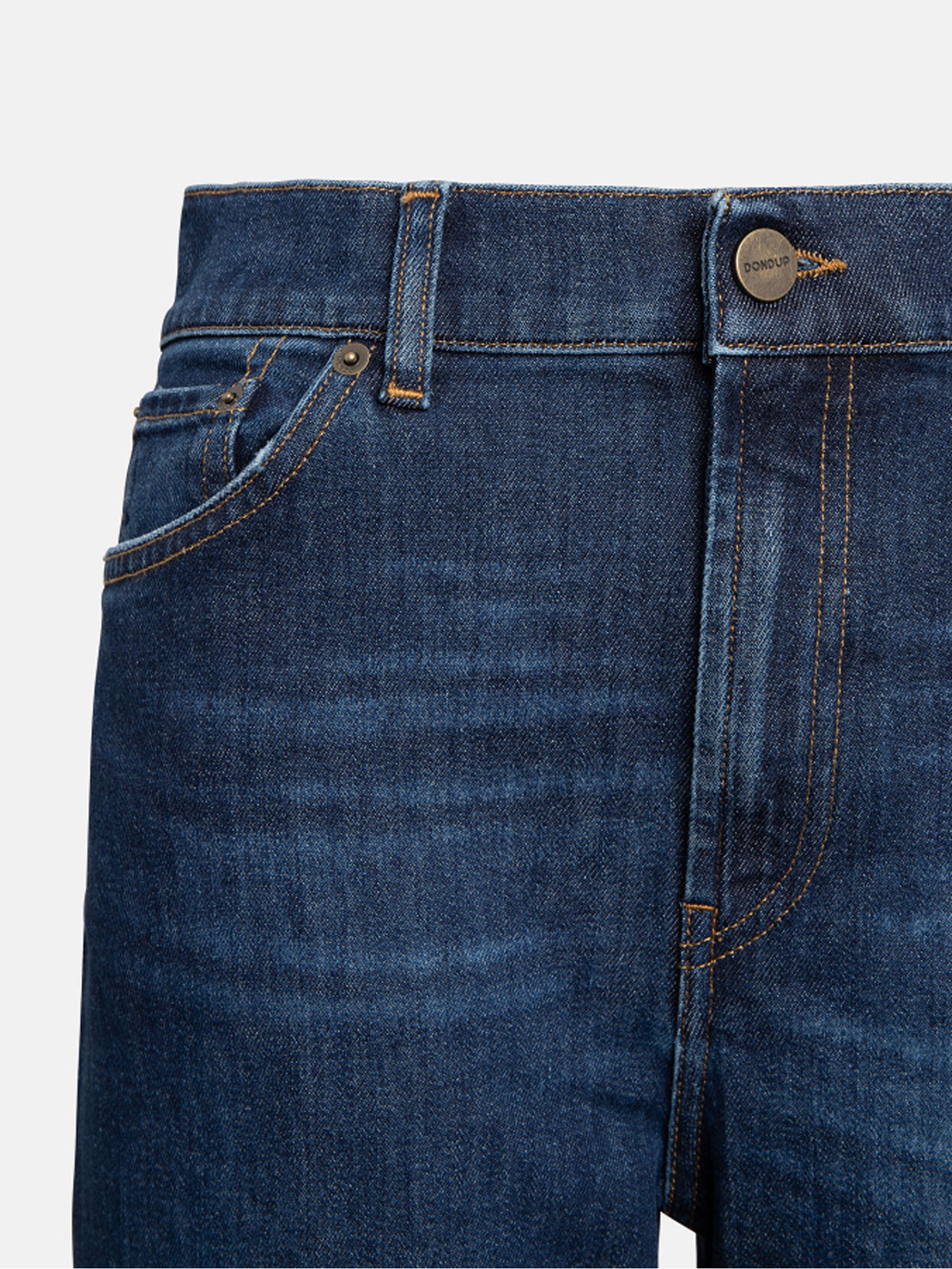 Dondup Jeans Amber wide leg in denim stretch responsabile Blu