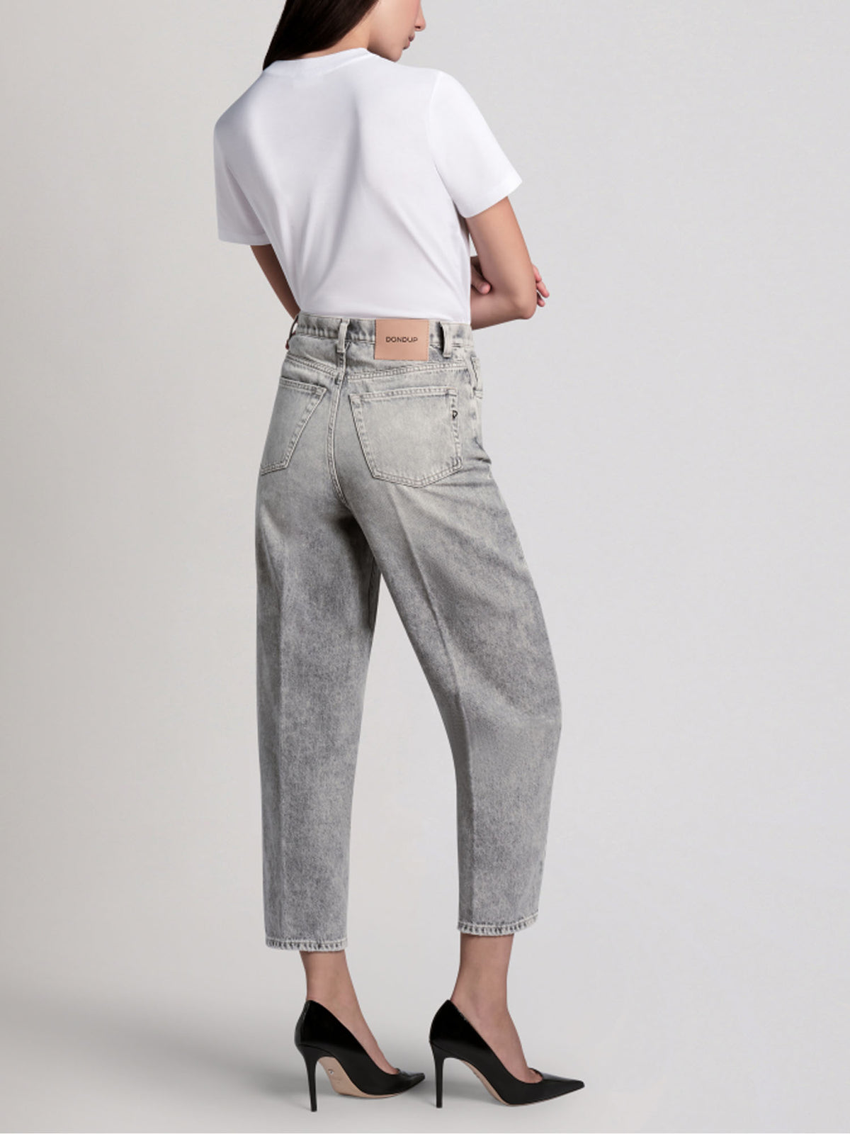 Dondup Jeans Bessie loose in denim fisso Grigio