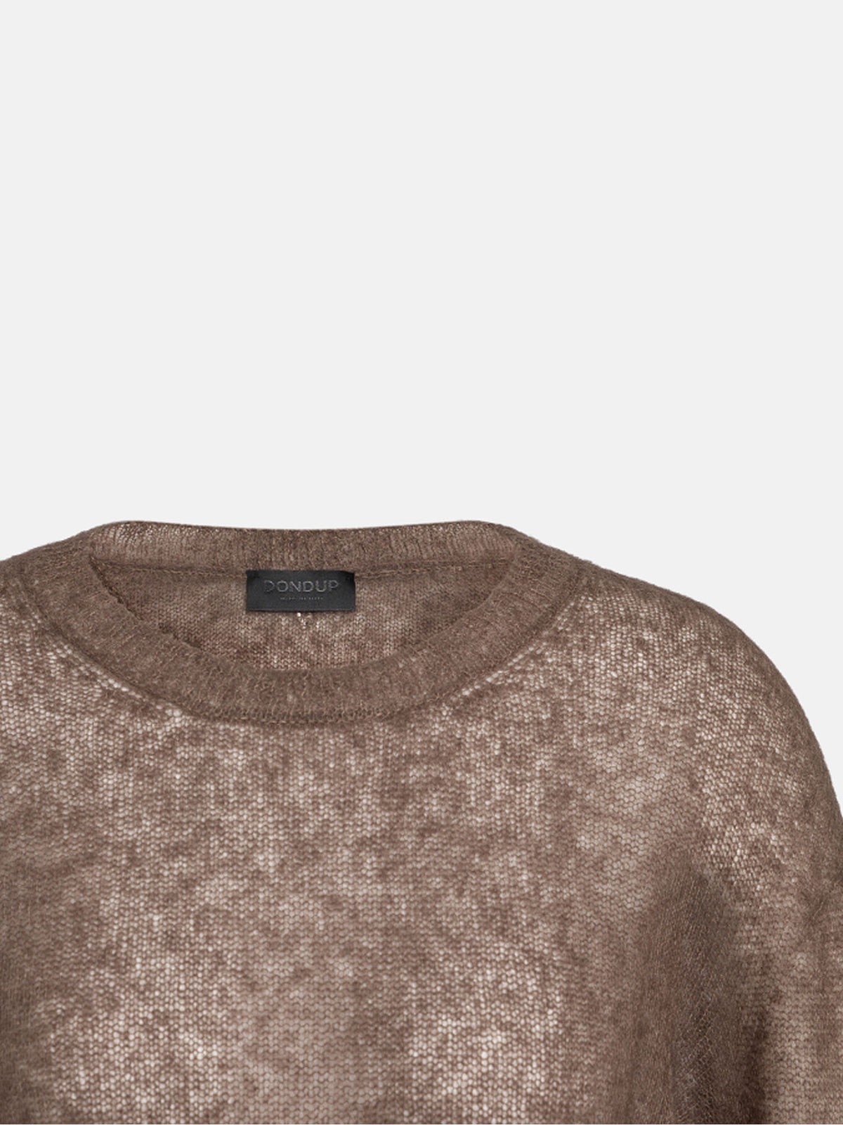Dondup Maglia girocollo regular in misto alpaca Marrone