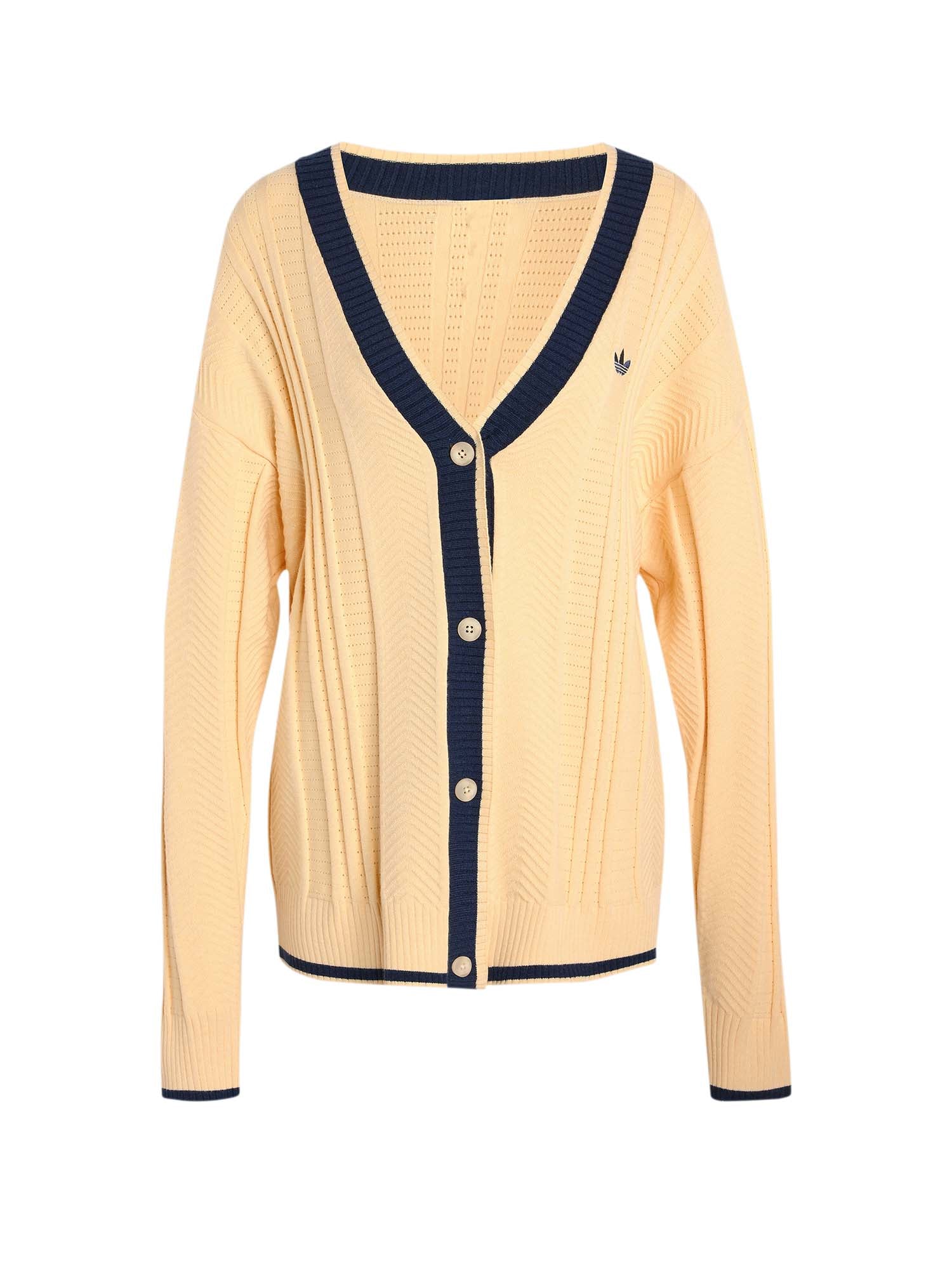 Adidas Cardigan In Maglia A Trecce Giallo