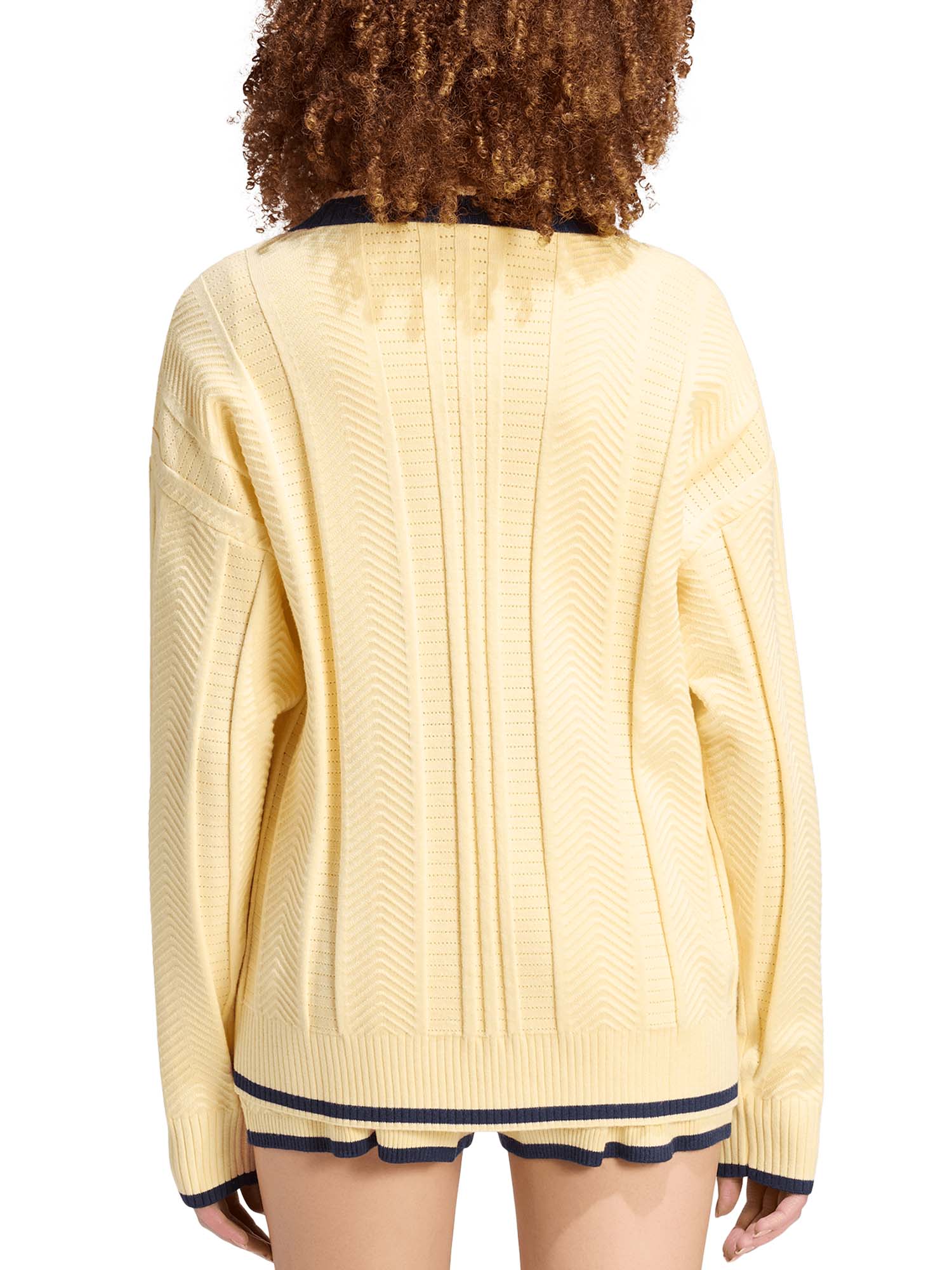 Adidas Cardigan In Maglia A Trecce Giallo