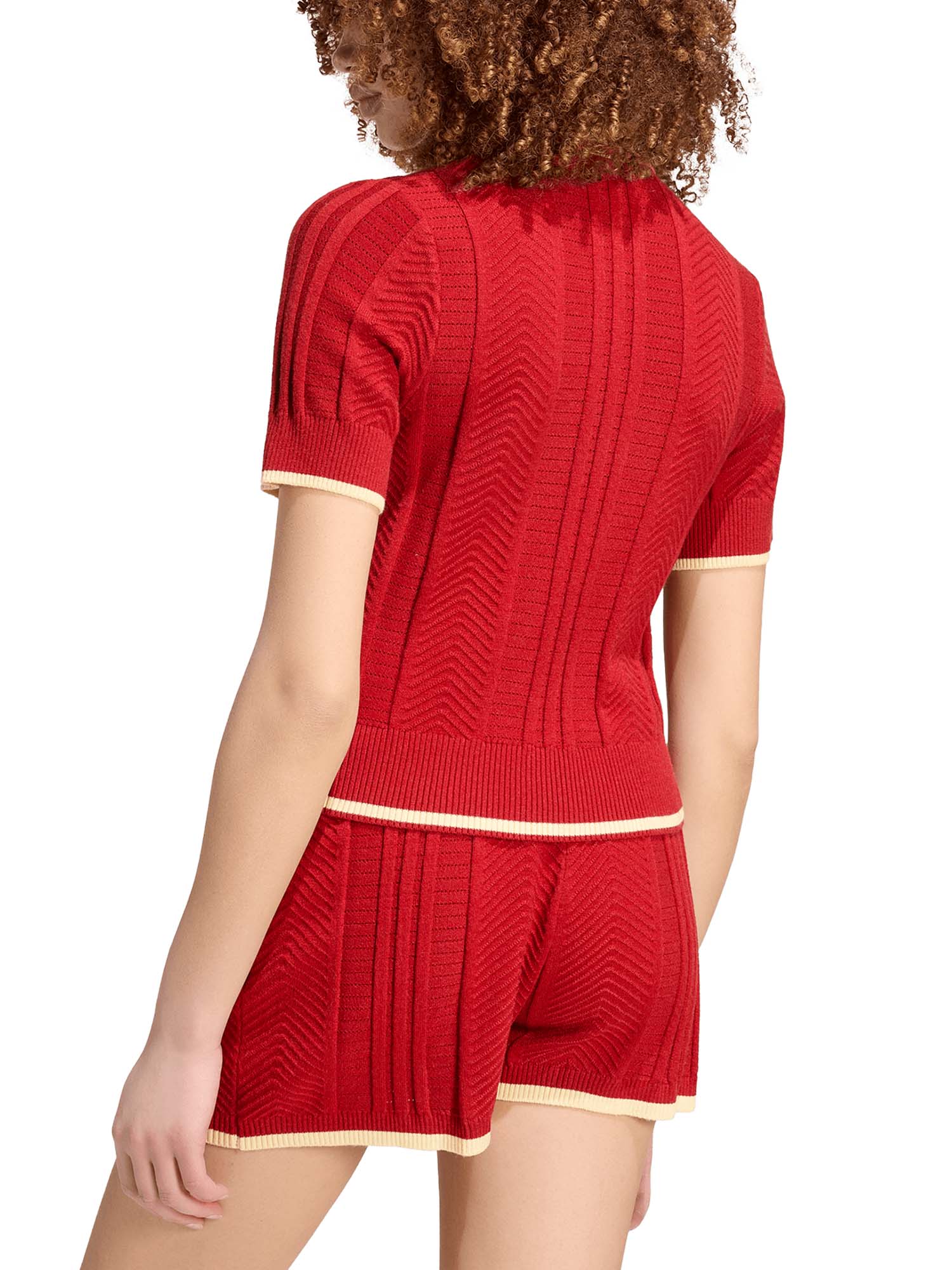Adidas Polo Cali Cable Knit Rosso