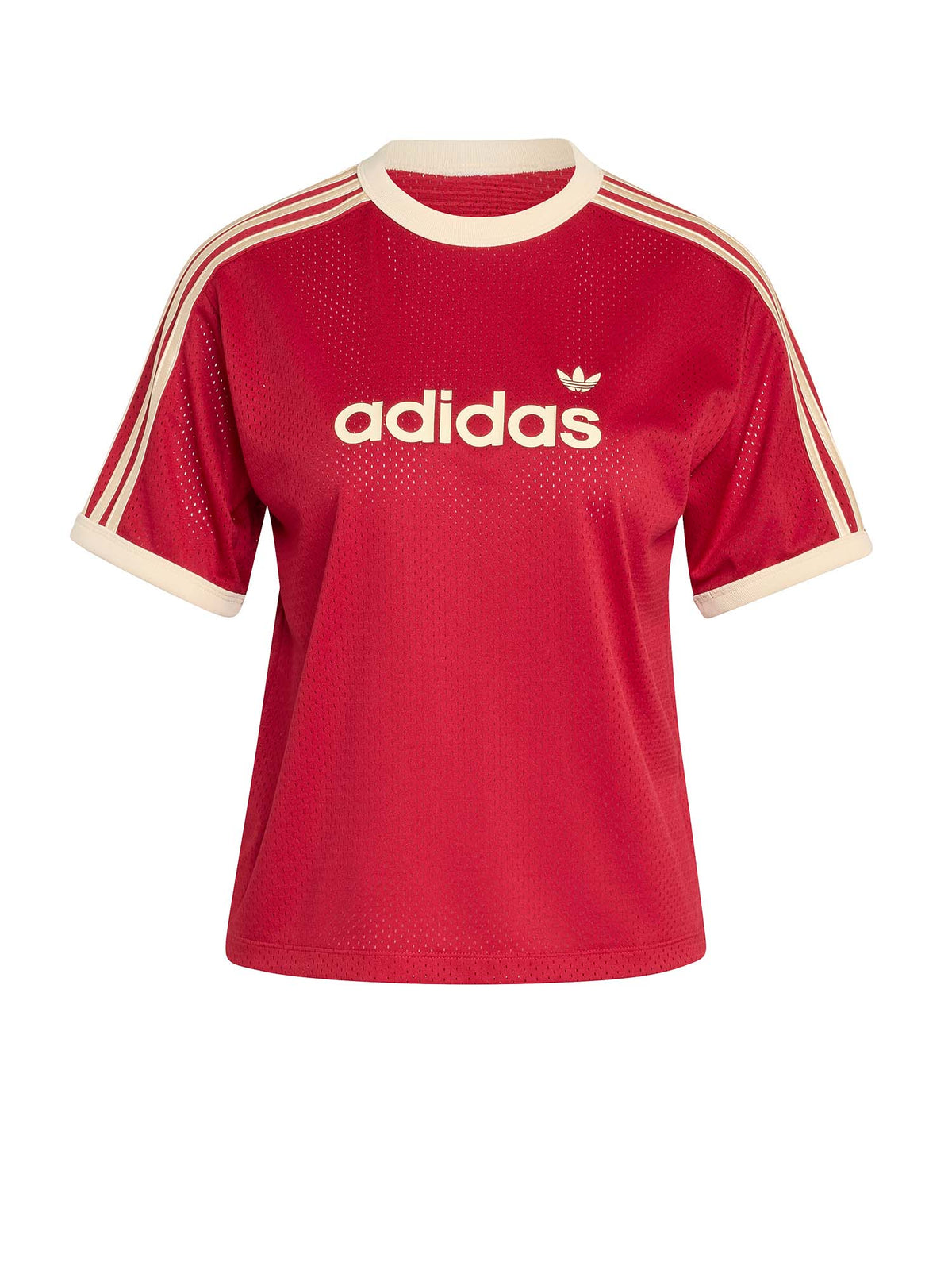Adidas T-shirt lineare in mesh Rosso