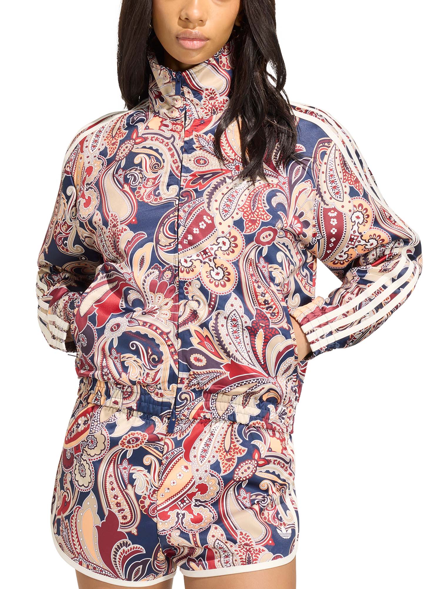 Adidas Giacca da allenamento adidas Liberty London Firebird in Raso Multicolore