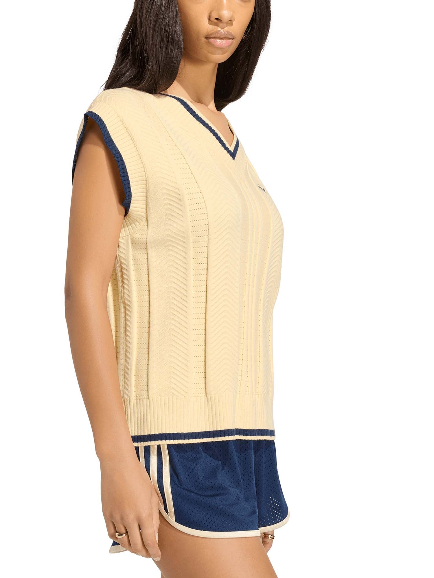 Adidas Gilet Cable Knit Blu