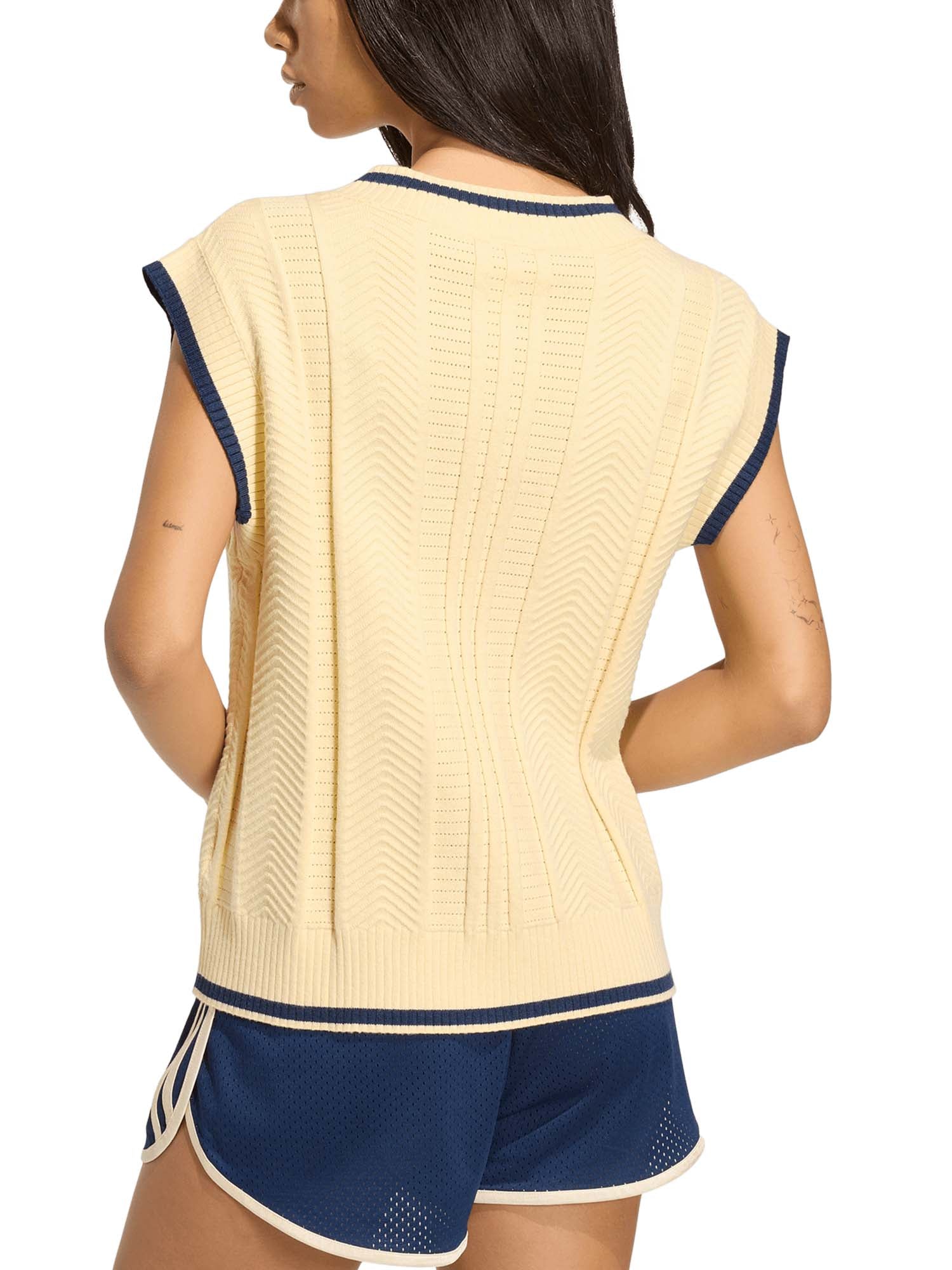 Adidas Gilet Cable Knit Blu