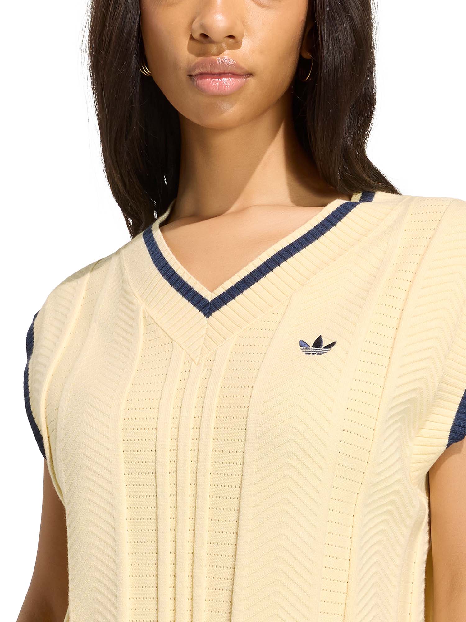 Adidas Gilet Cable Knit Blu