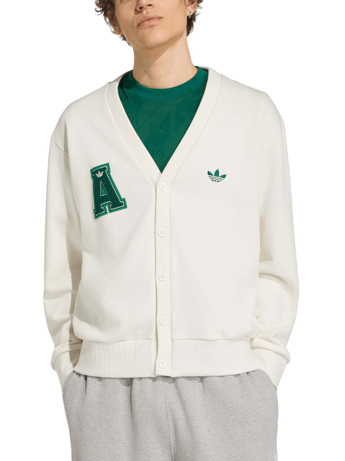 Adidas Cardigan Varsity Bianco