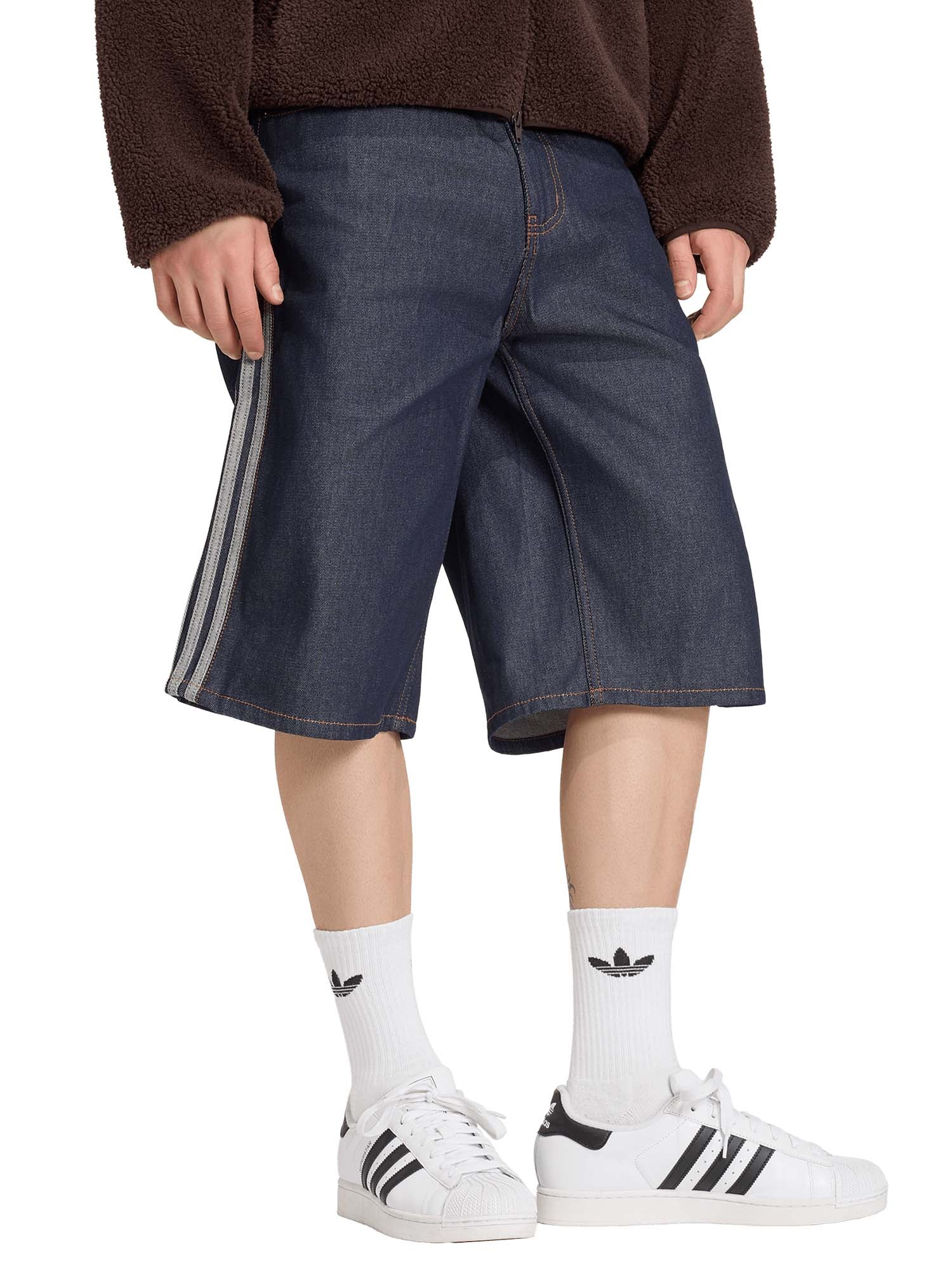 Adidas Jorts Firebird Adicolor Mid-Rise Straight Leg Blu