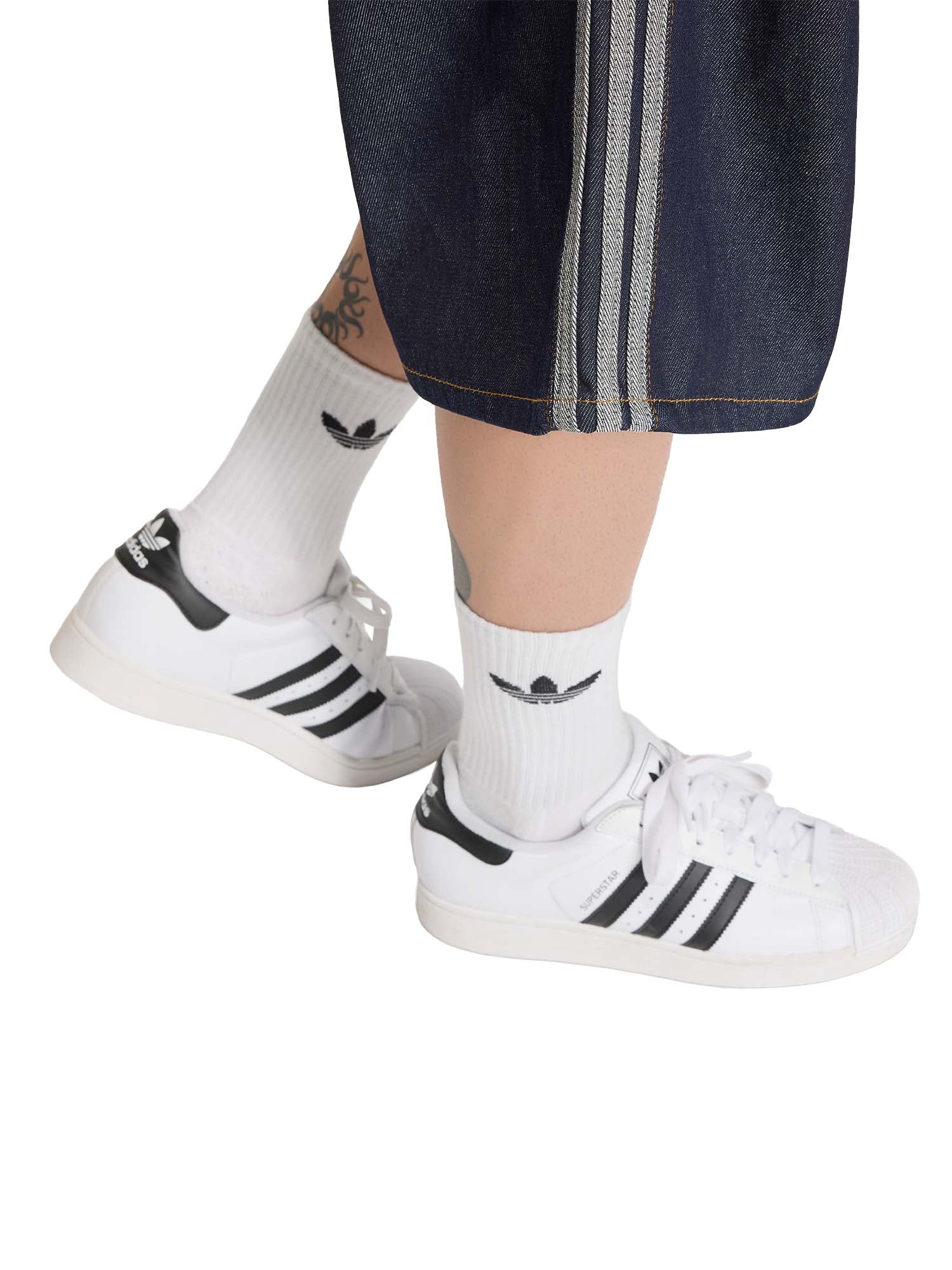 Adidas Jorts Firebird Adicolor Mid-Rise Straight Leg Blu