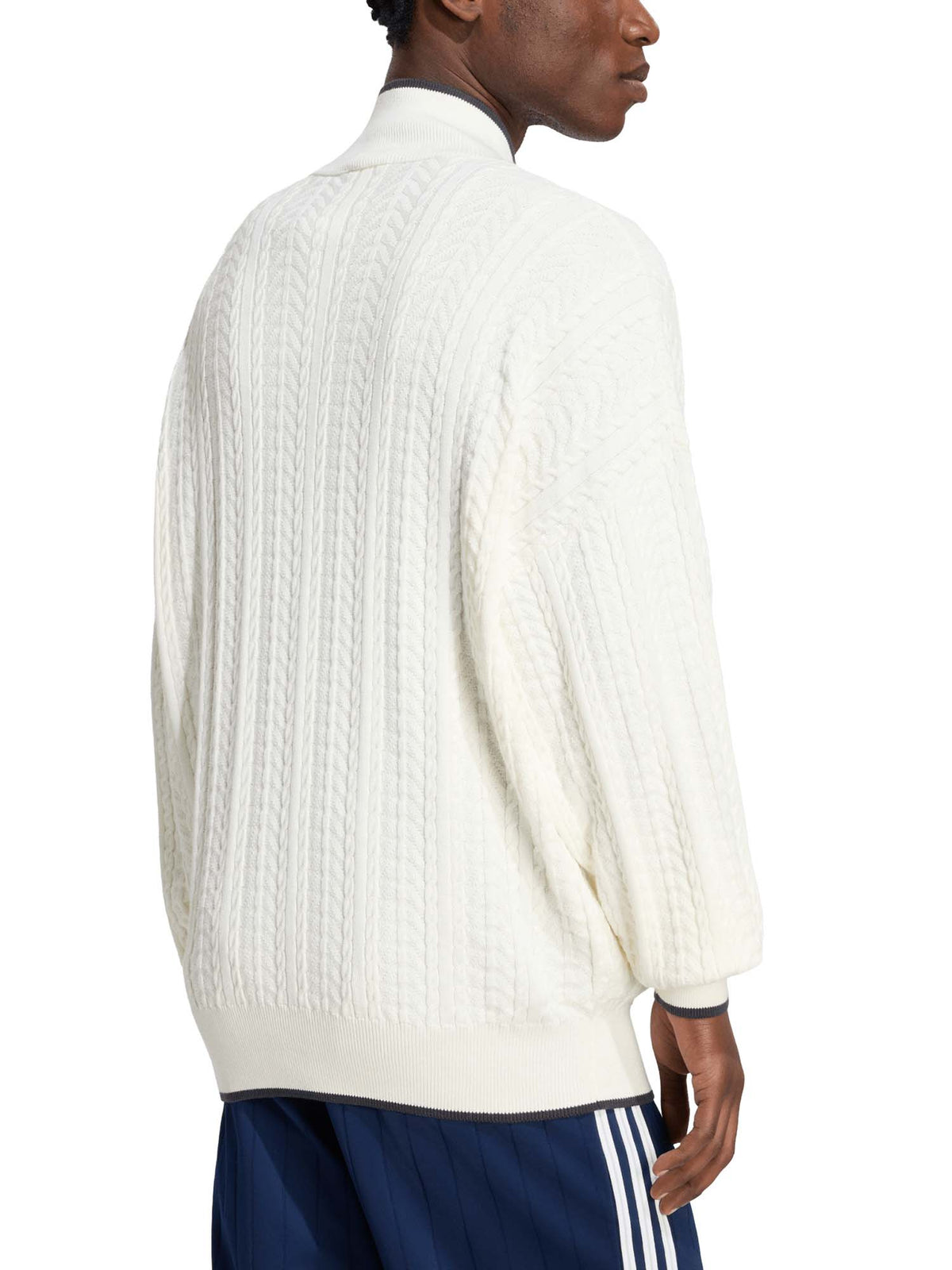 Adidas Track Top Firebird in Maglia a Trecce Bianco