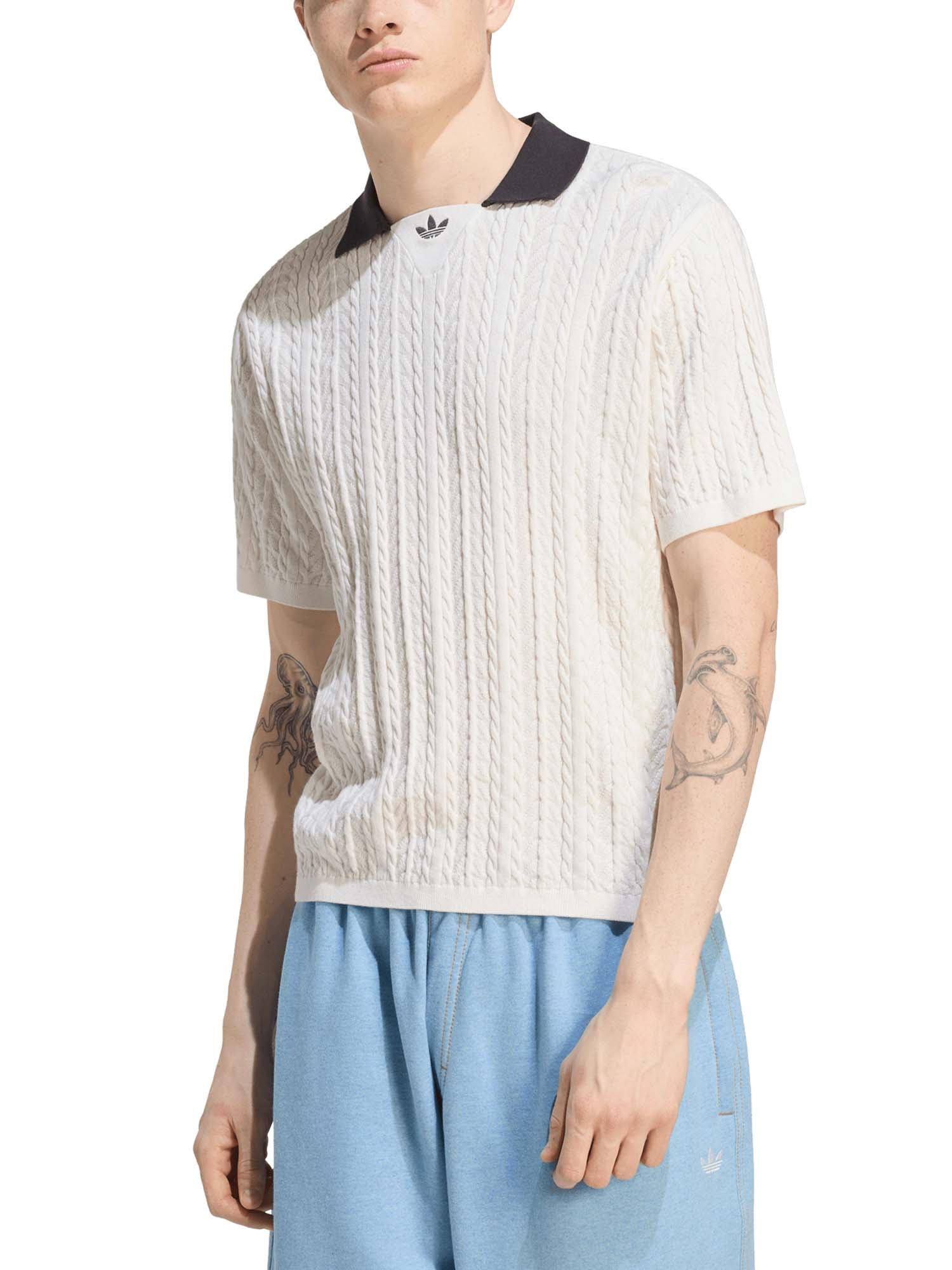Adidas Maglia Cable Knit Football Bianco
