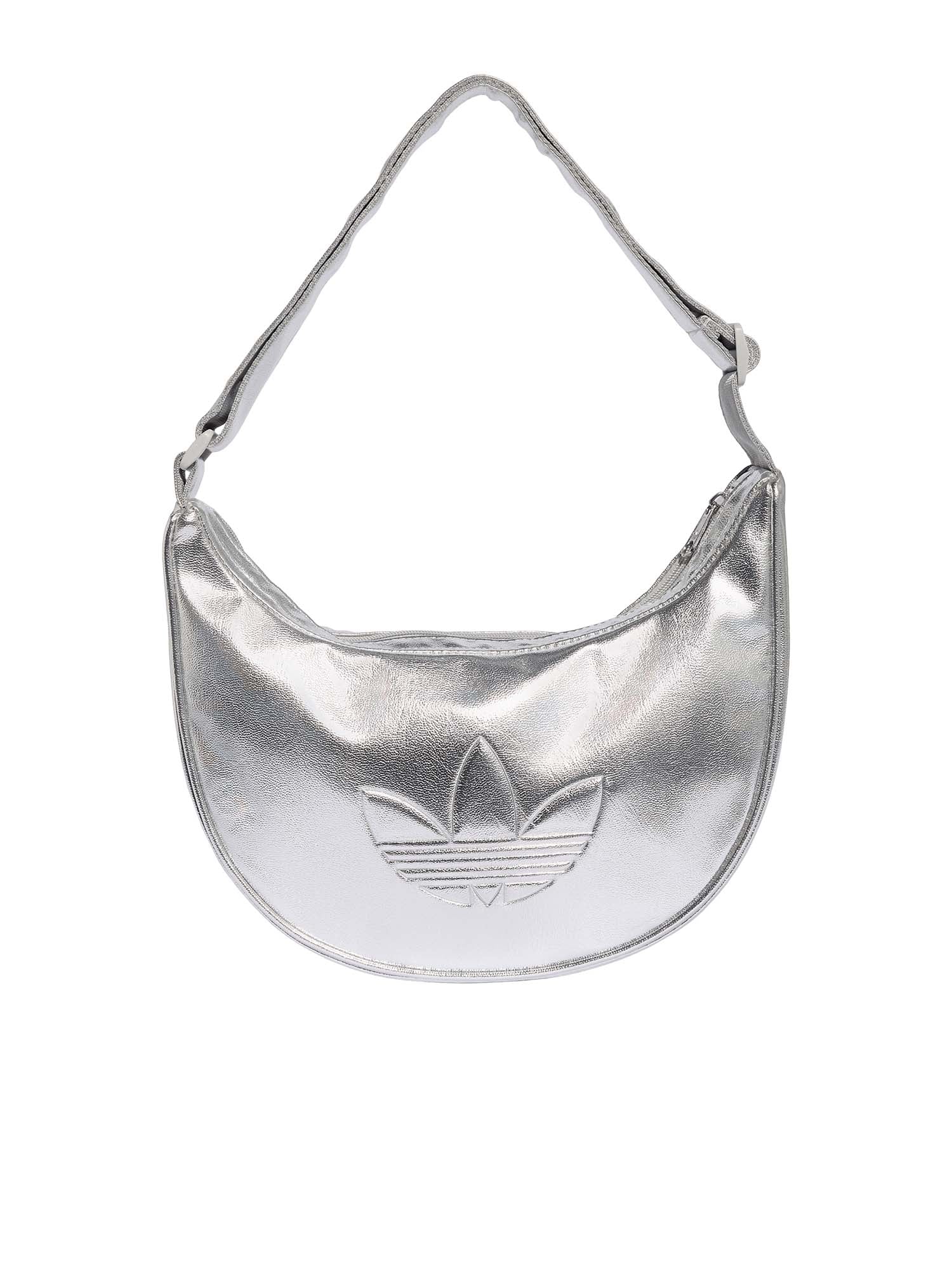 Adidas Borsa a mezzaluna ADICOLOR in PU metallizzato Argento