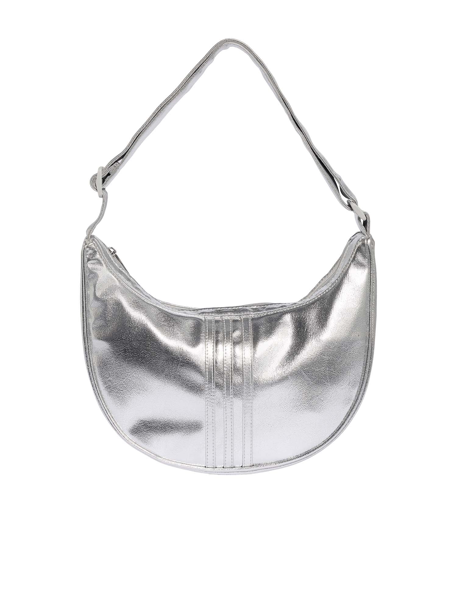 Adidas Borsa a mezzaluna ADICOLOR in PU metallizzato Argento