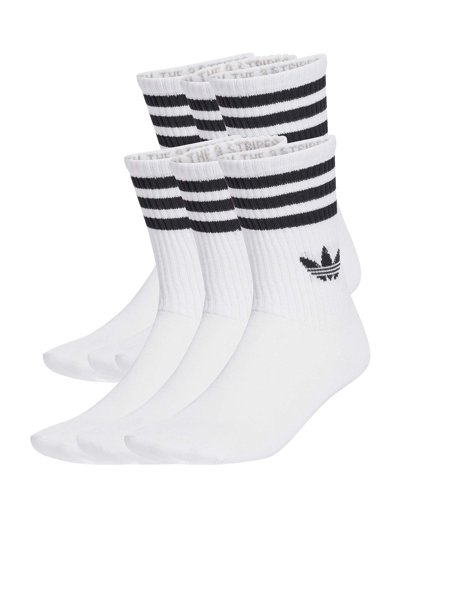 Adidas Calze 3-Stripes Crew (6 paia) Bianco