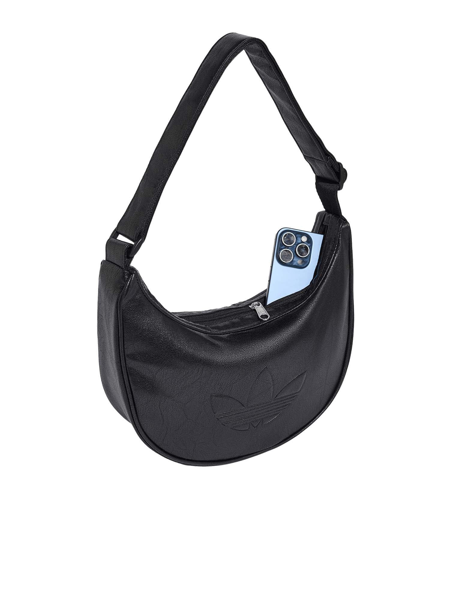 Adidas Borsa a mezzaluna ADICOLOR in PU metallizzato Nero
