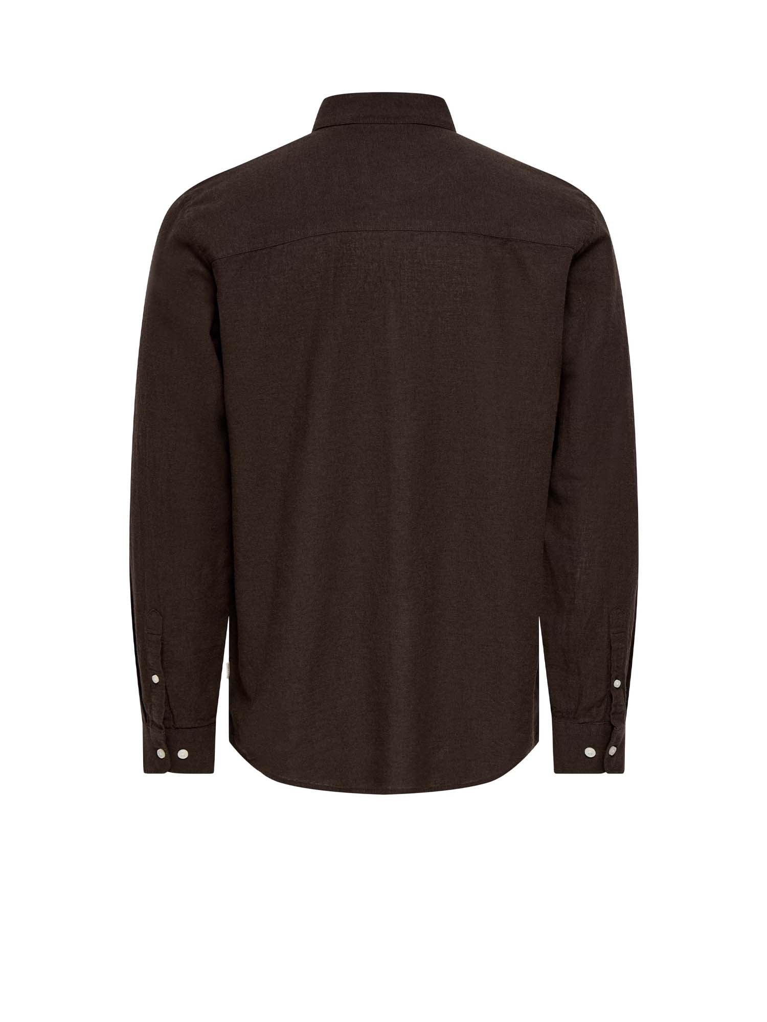 Only & Sons Camicia in Lino Slim Marrone