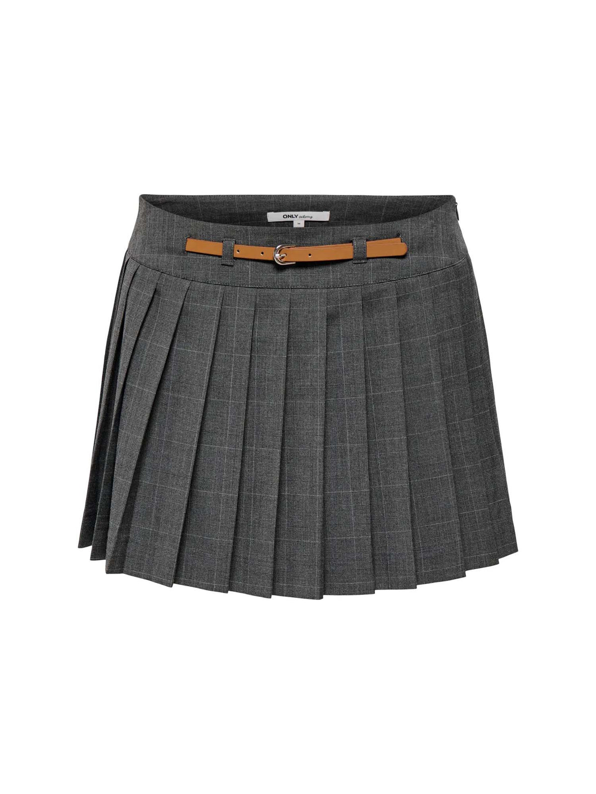 Only ONLENIA MW Pleat Check Skort CC TLR Grigio
