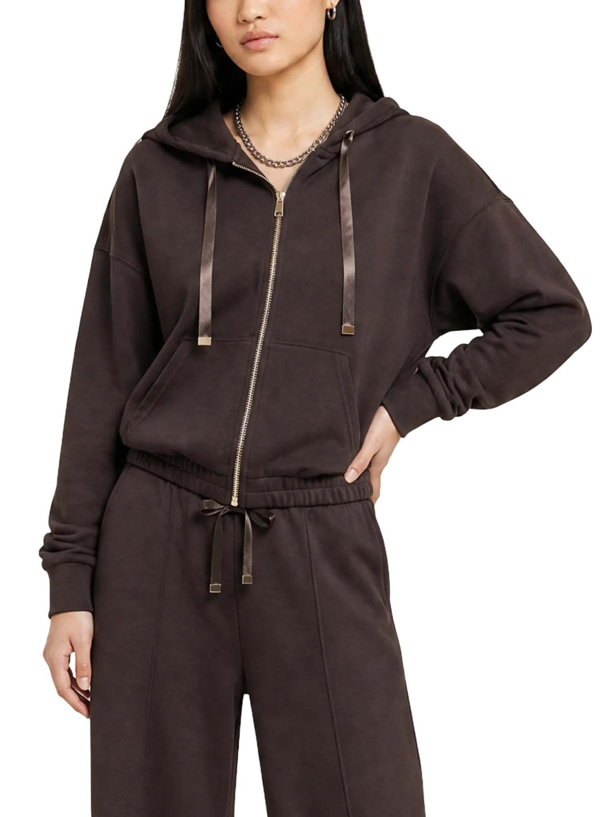 Only ONLMYRA L/S Hoodie Ub Swt Marrone
