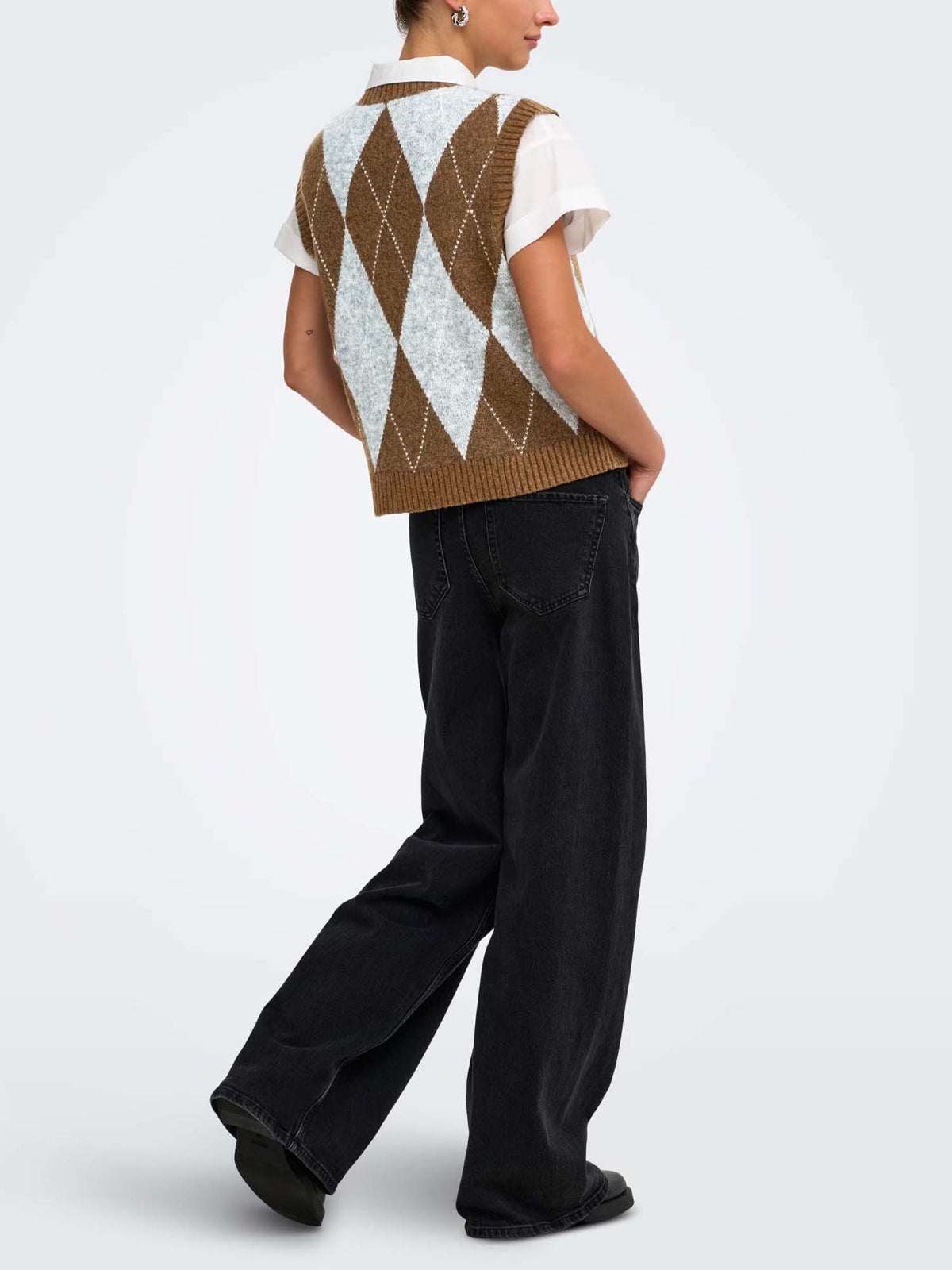 Only ONLRHOMBUS Gilet Marrone