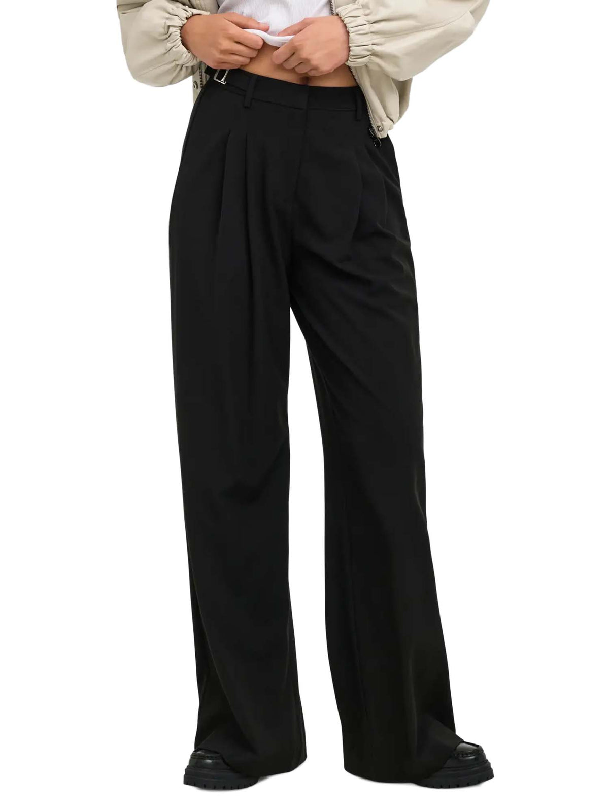 Only Onlmavis Hw Strap Wide Pant Tlr Nero