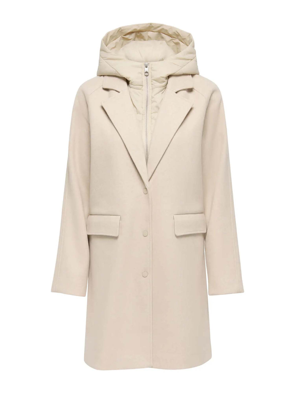 Only Onlbloom Hood Coat CS OTW Beige