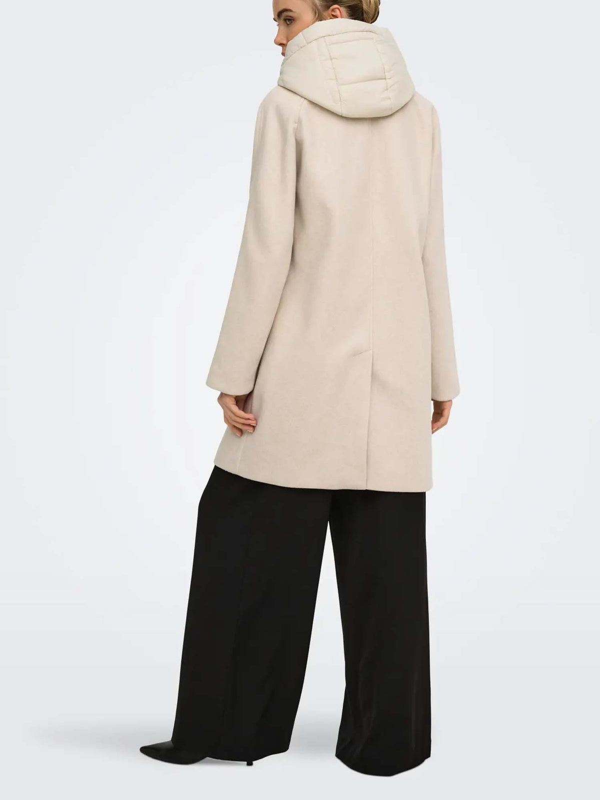 Only Onlbloom Hood Coat CS OTW Beige