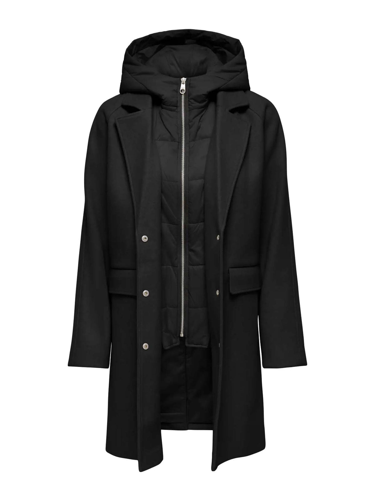 Only Onlbloom Hood Coat CS OTW Nero