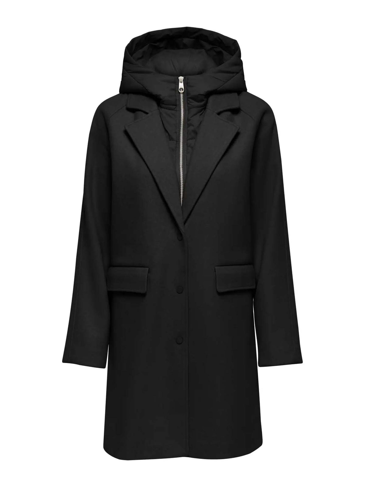 Only Onlbloom Hood Coat CS OTW Nero
