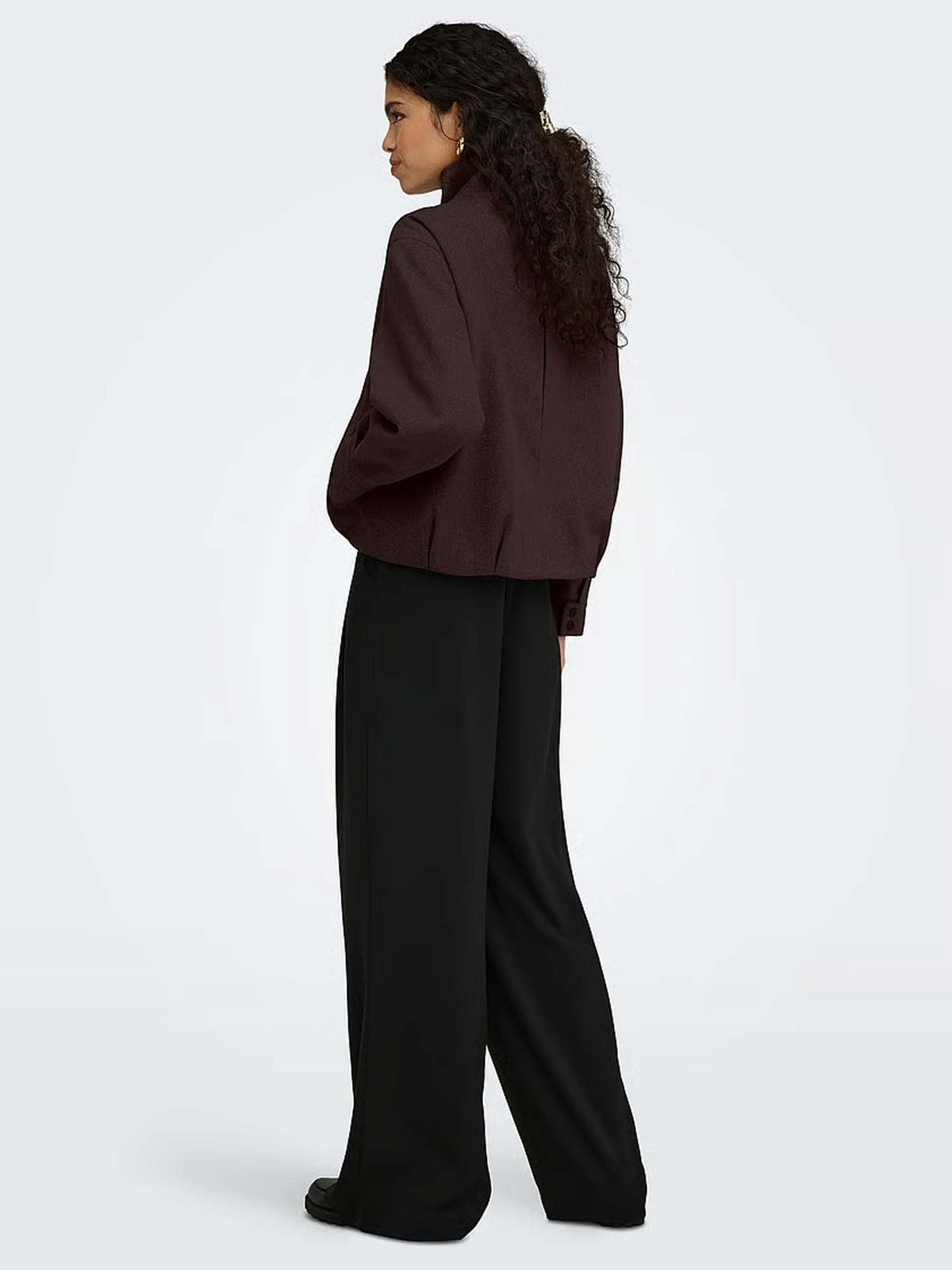 Only Onlasta High Collar Bomber Jacket Otw Marrone