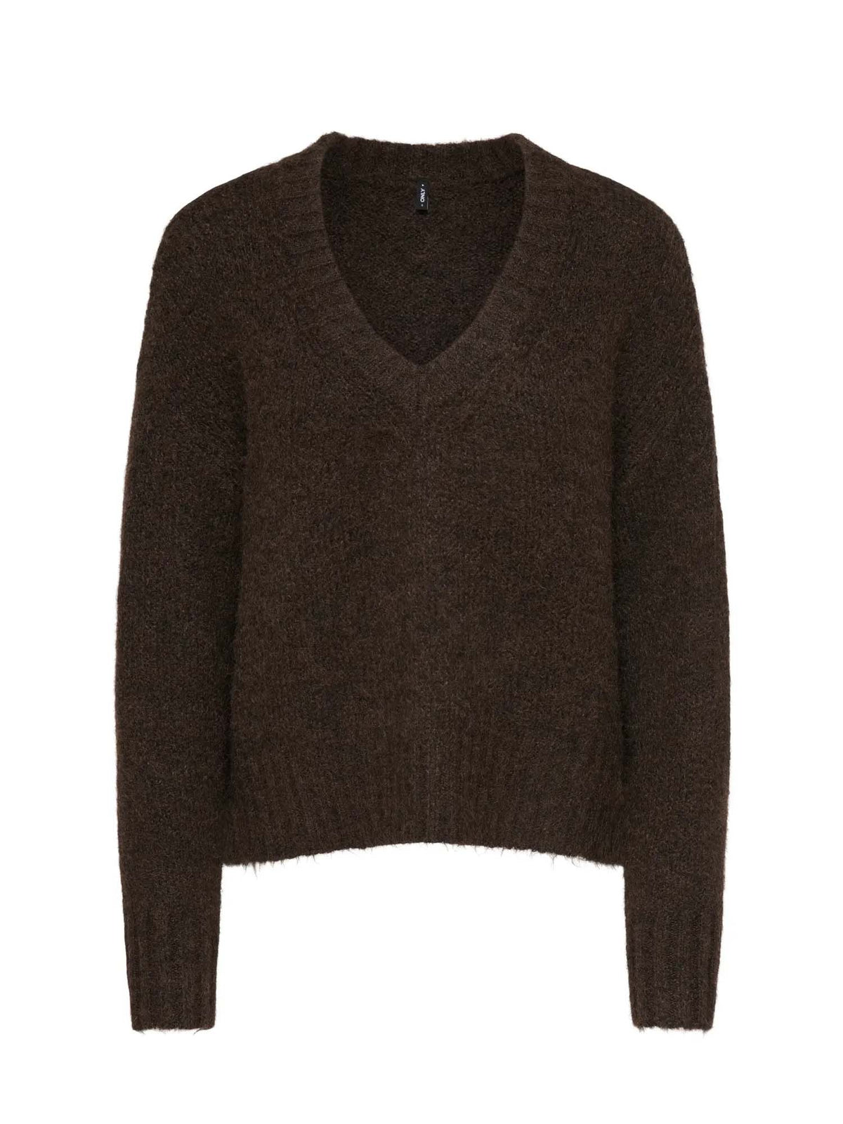 Only ONLFIONA LS Loose V-Neck Knt Marrone