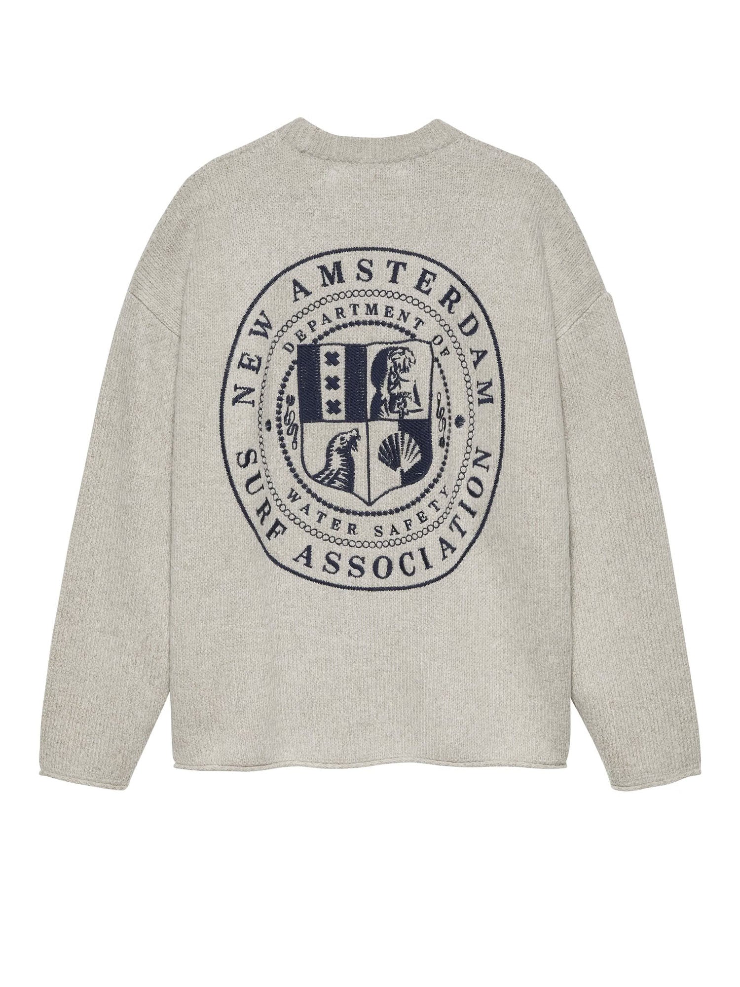 New Amsterdam Surf Association Knitted Stamp Crewneck Grigio