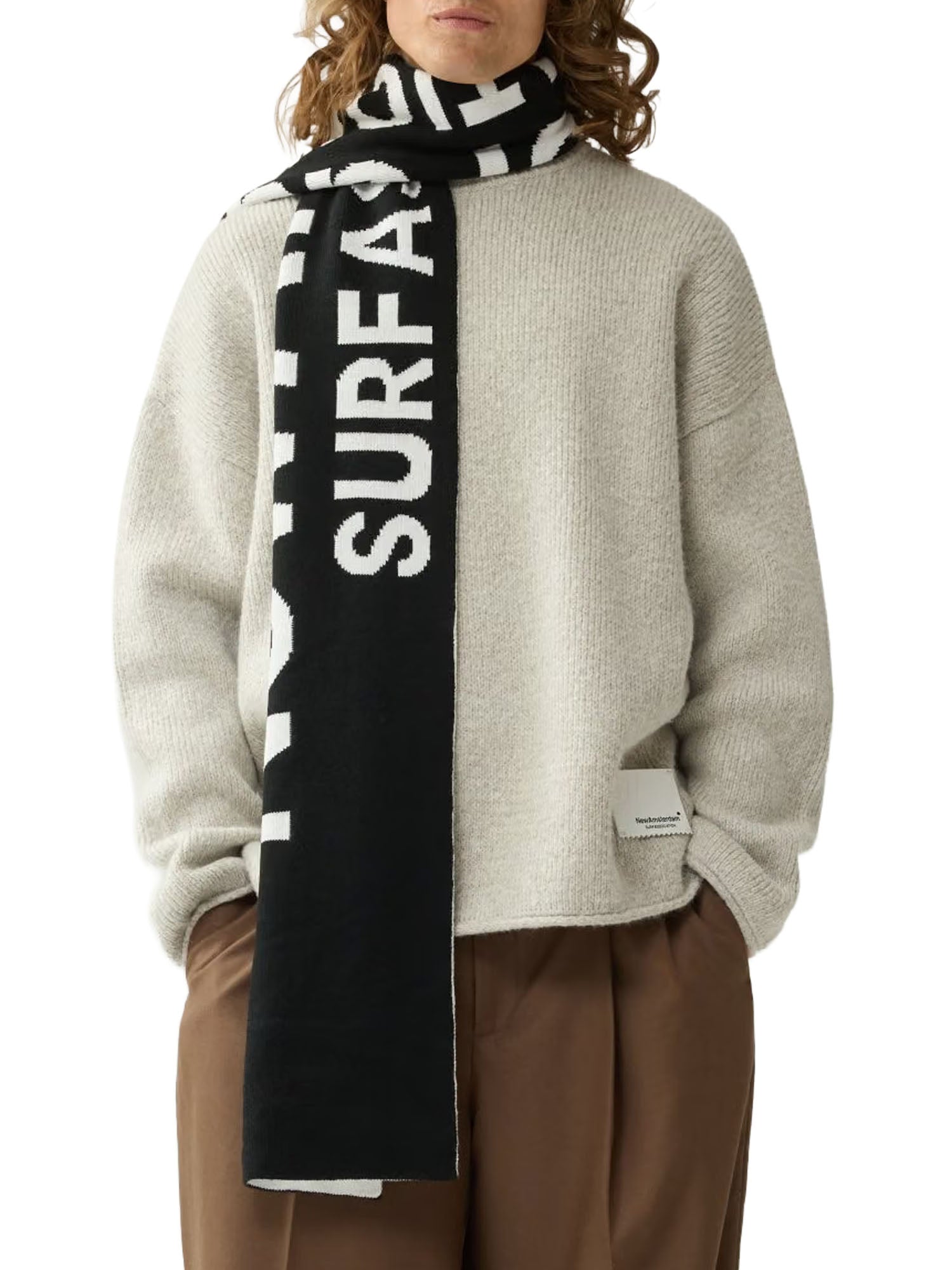 New Amsterdam Surf Association Knitted Stamp Crewneck Grigio
